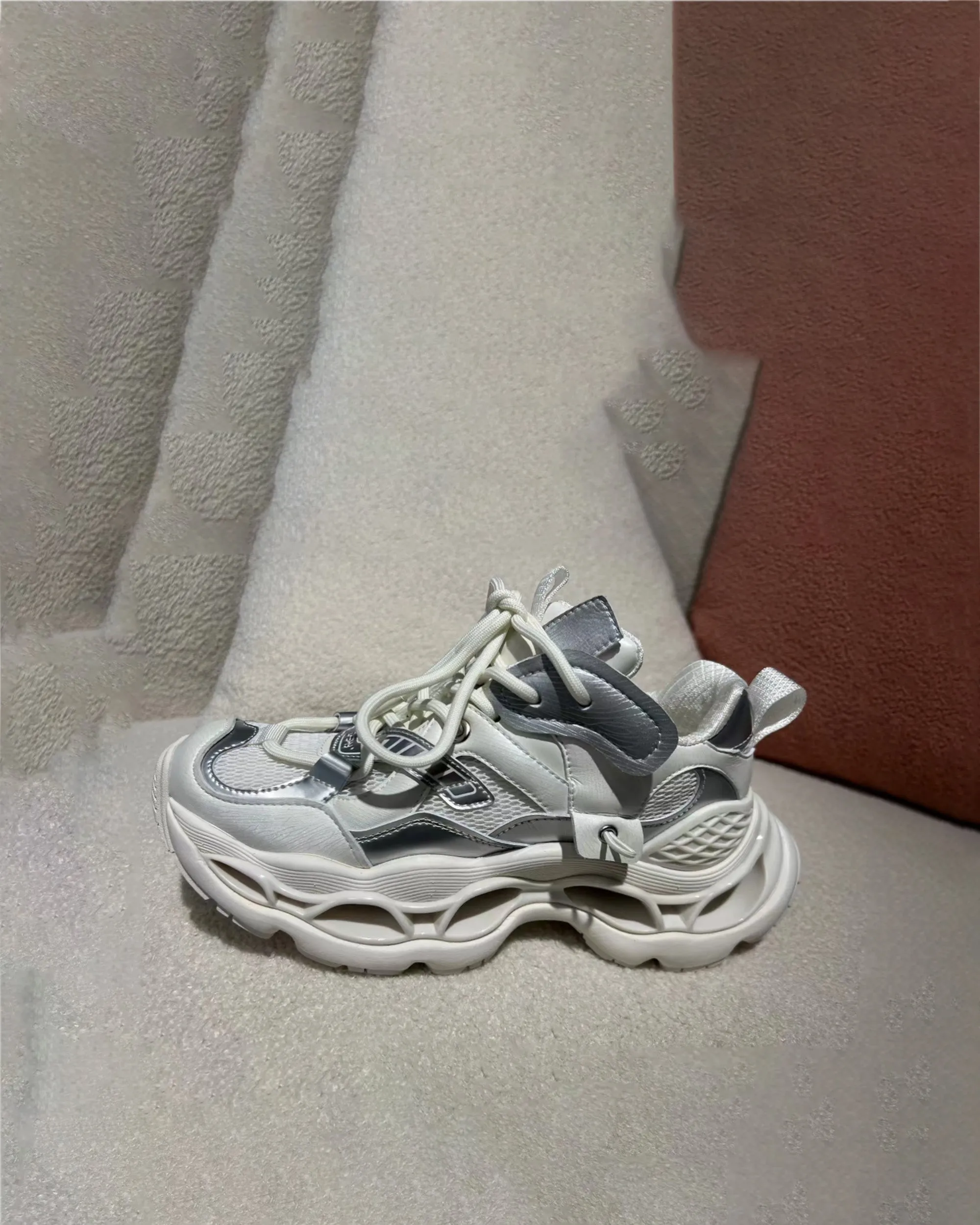 Abigail Cutting-Edge Dad Sneaker - White sold by JW PEI