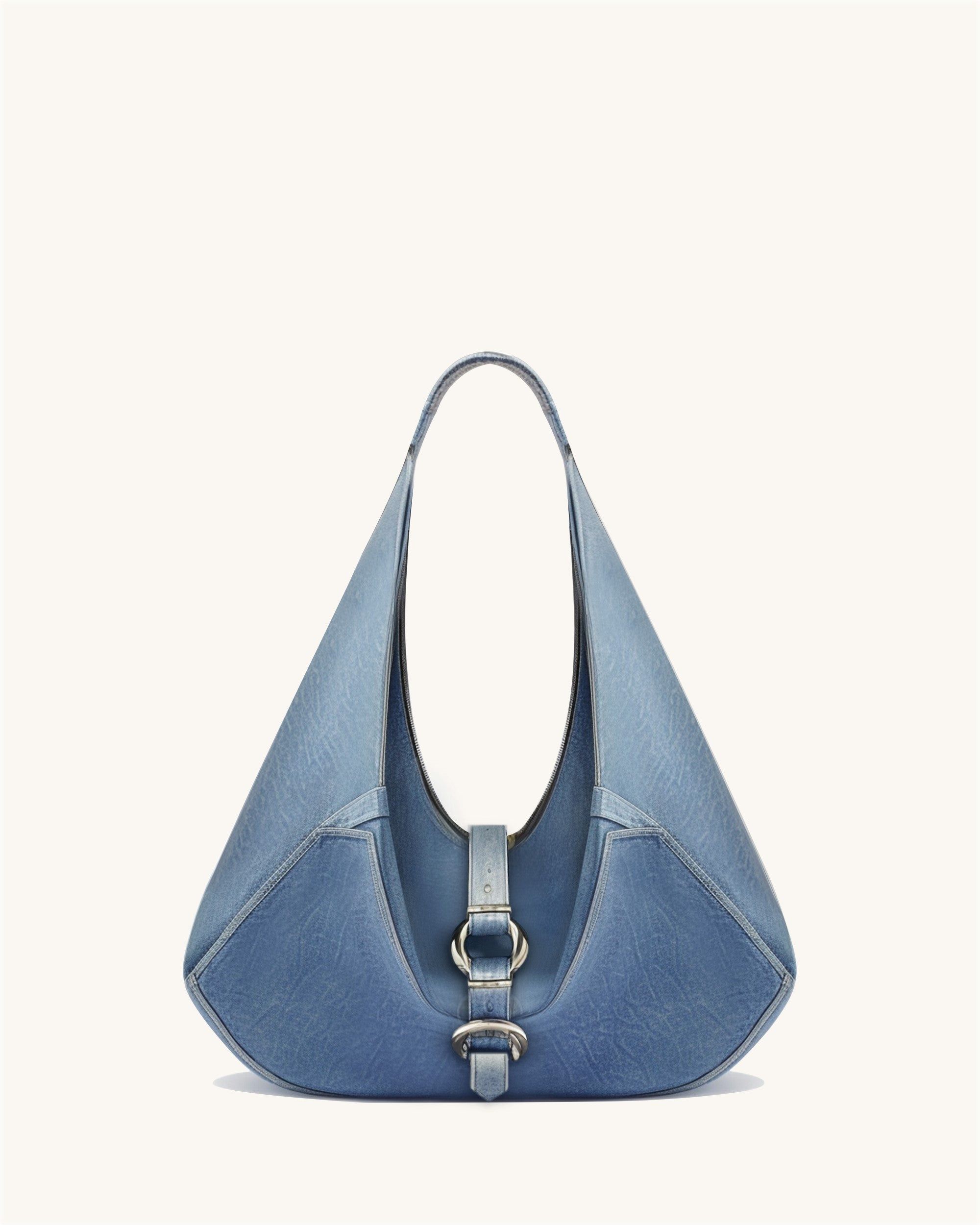 Louise Denim Hobo Bag - Blue sold by JW PEI