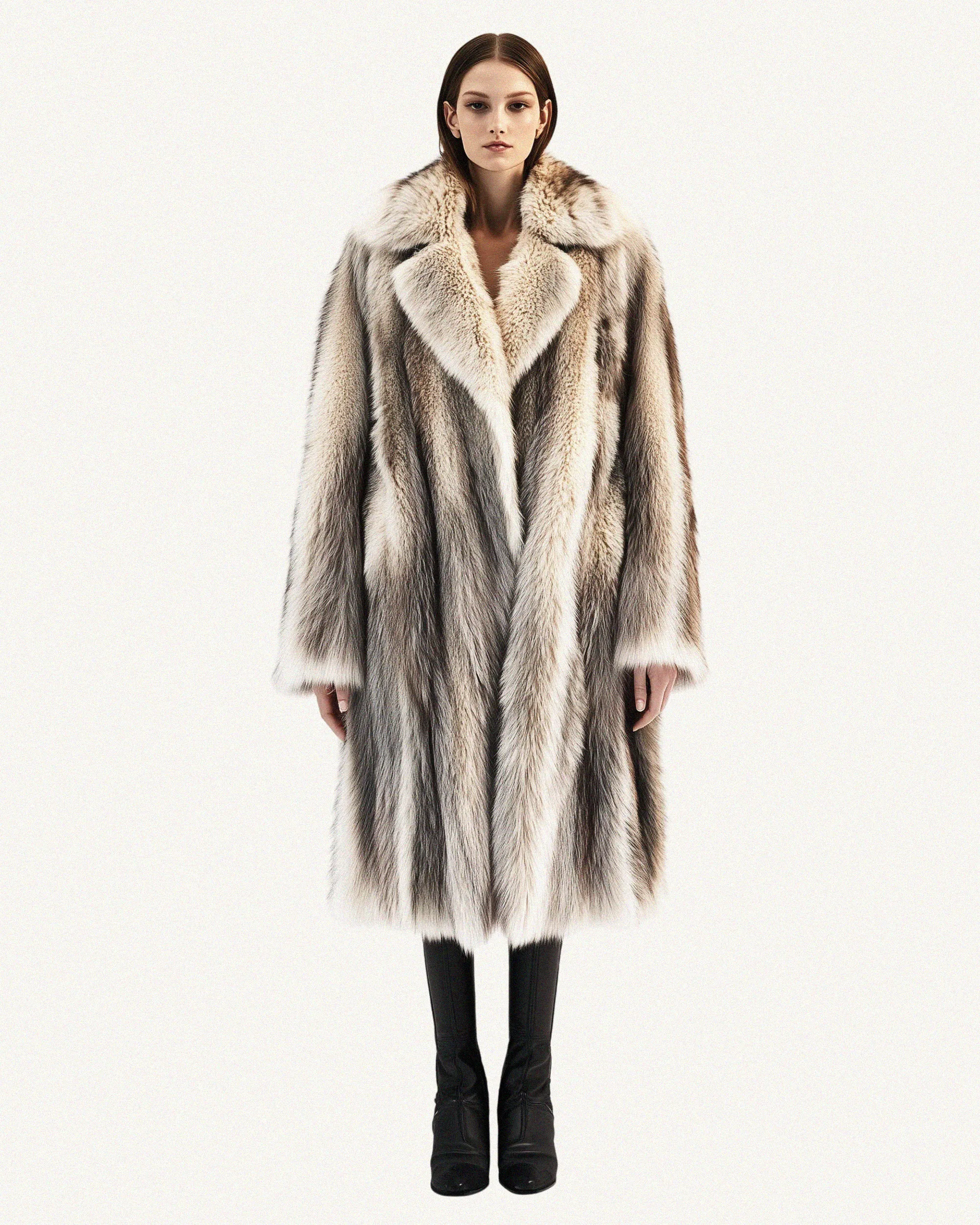 Bella Faux Fur Coat - Taupe sold by JW PEI