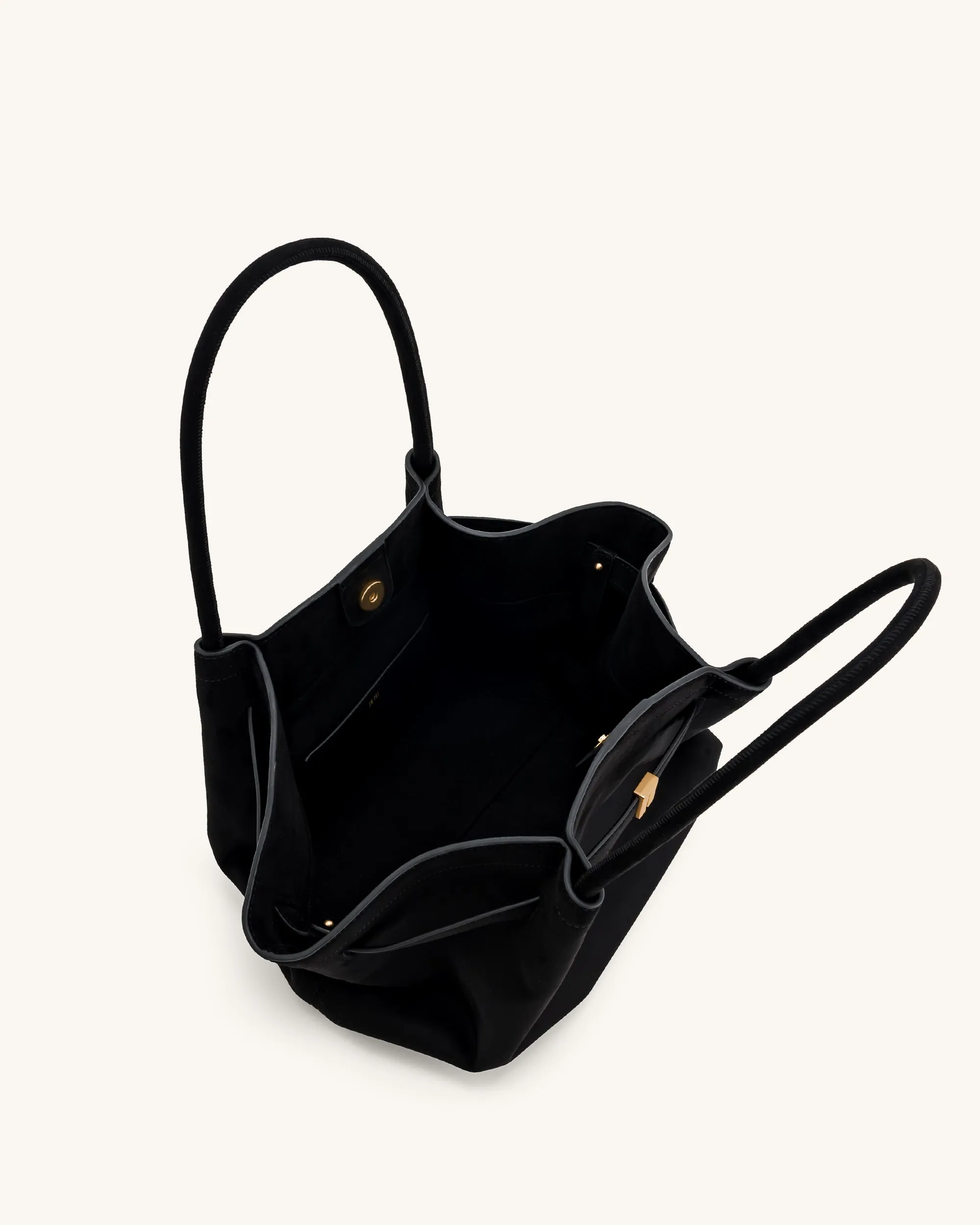 Hana Medium Faux Suede Tote Bag - Black sold by JW PEI product image thumbnail 5