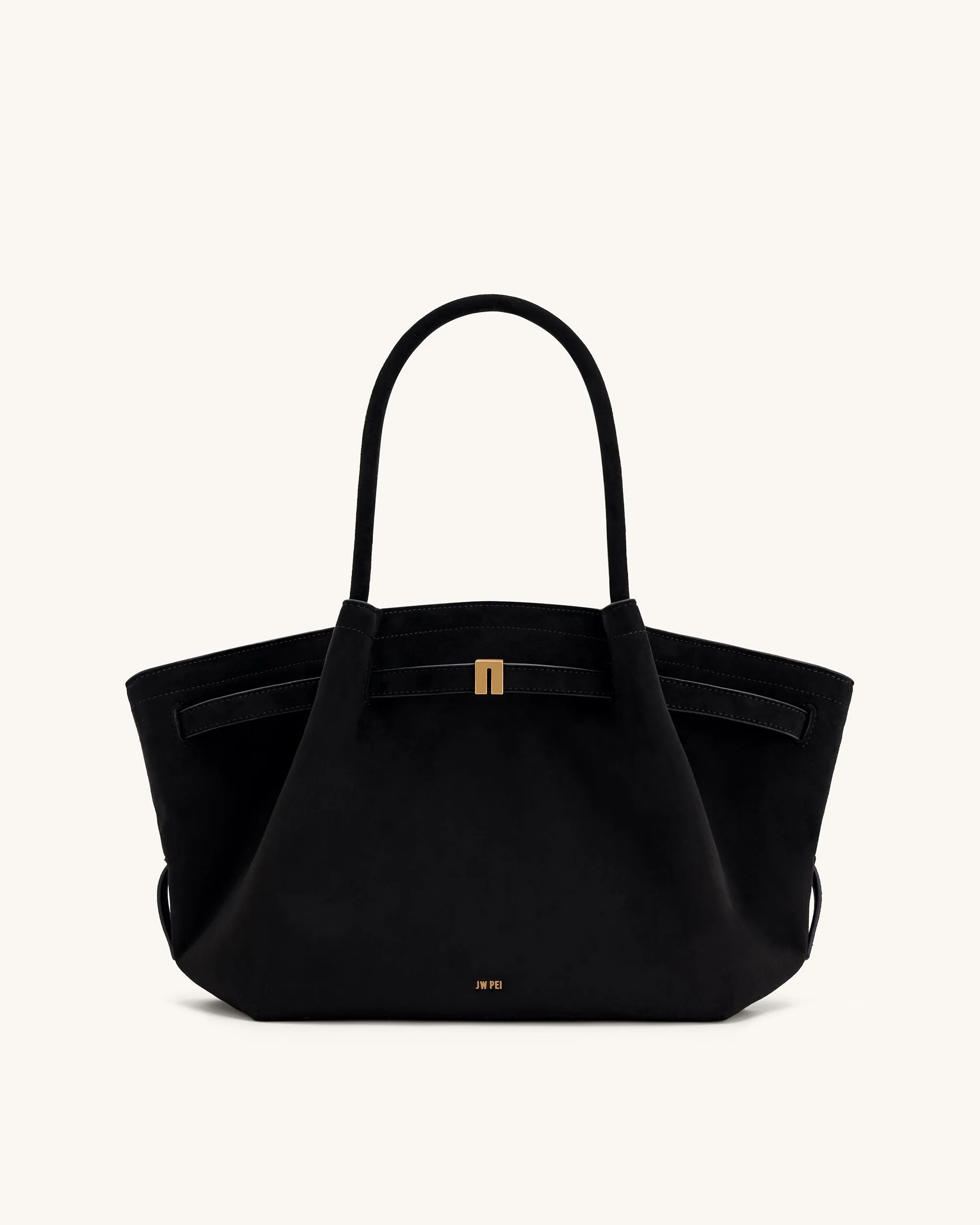 Hana Medium Faux Suede Tote Bag - Black sold by JW PEI product image thumbnail 2