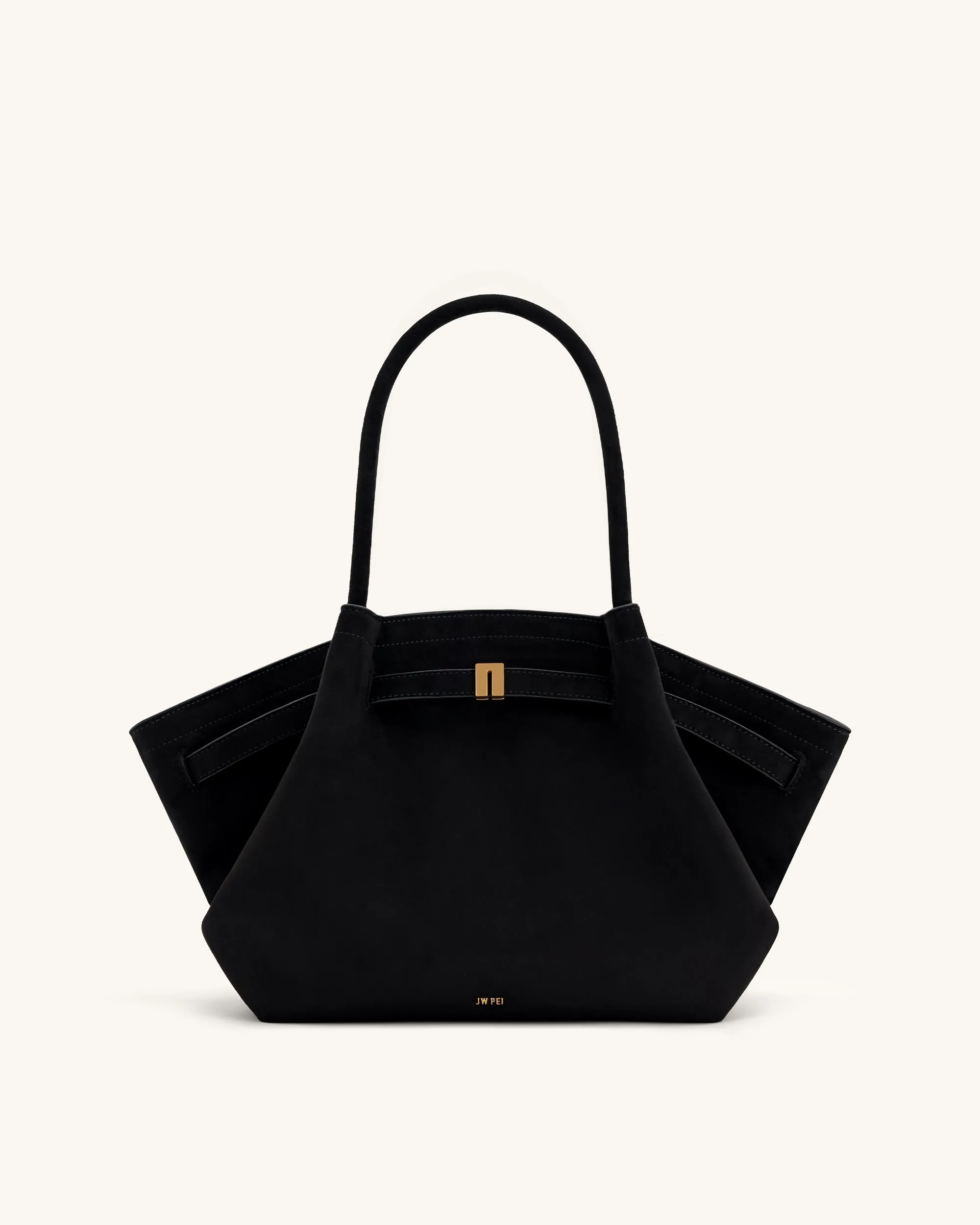 Hana Medium Faux Suede Tote Bag - Black sold by JW PEI