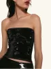 Black Beaded Strapless Top - Black sold by JW PEI