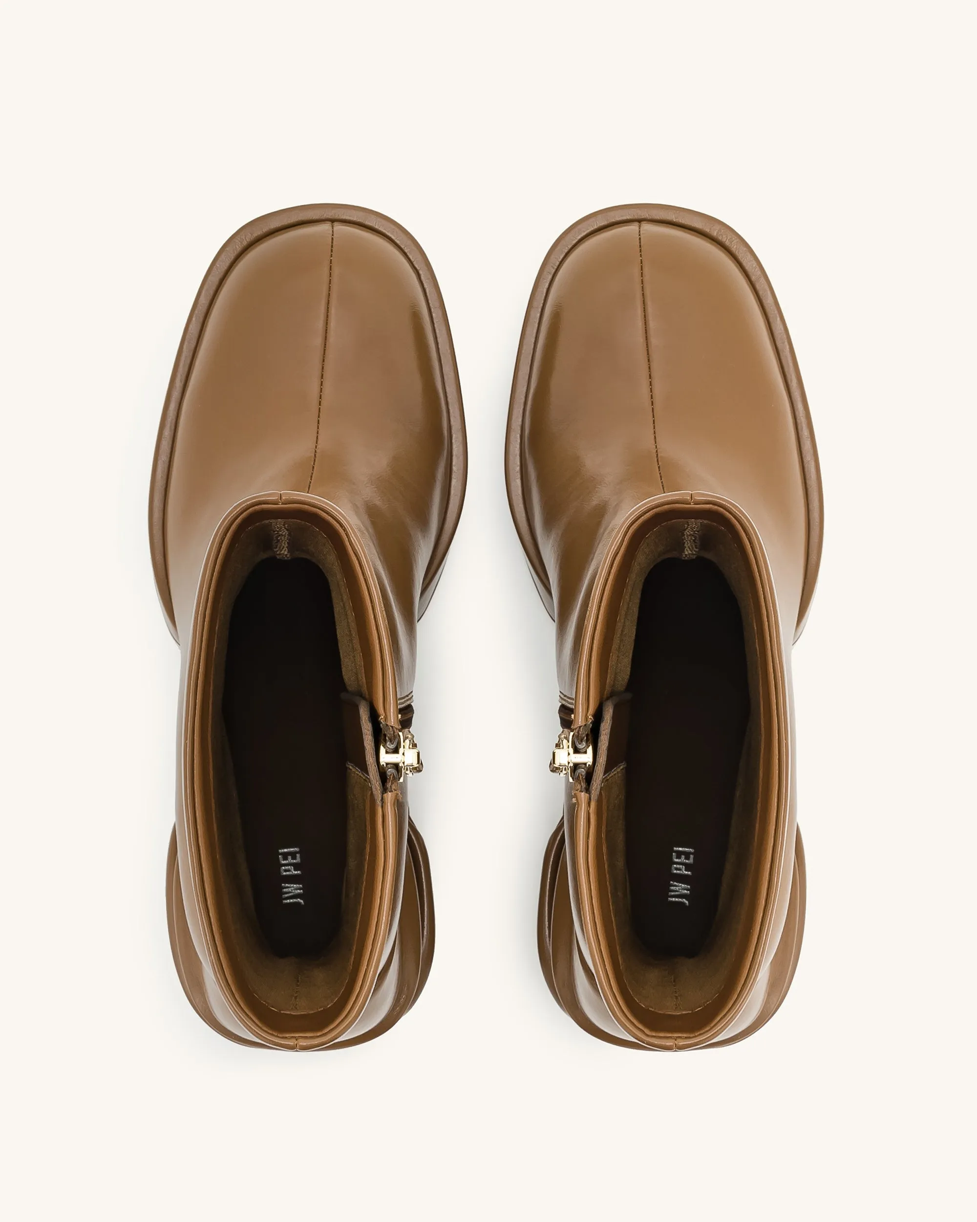 Saylor Round Toe Platform Ankle Boots - Brown sold by JW PEI product image thumbnail 3