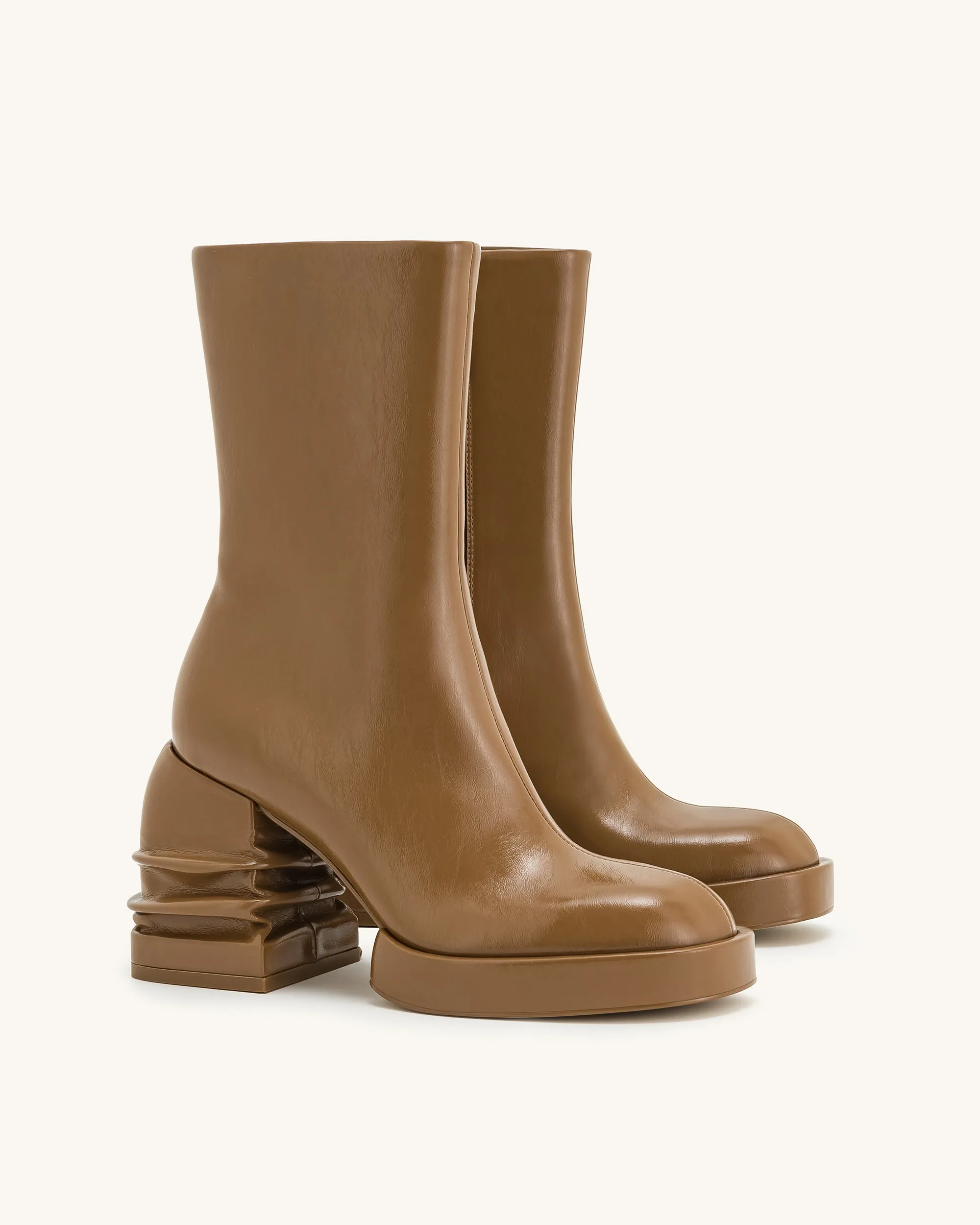 Saylor Round Toe Platform Ankle Boots - Brown sold by JW PEI product image thumbnail 2