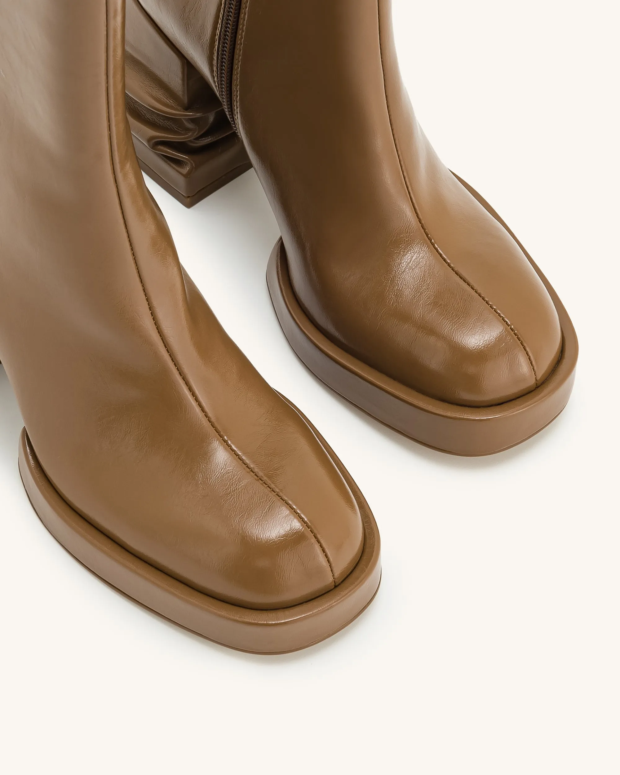 Saylor Round Toe Platform Ankle Boots - Brown sold by JW PEI product image thumbnail 5