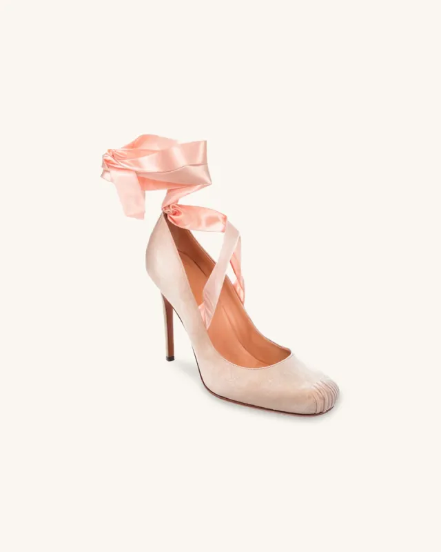 Grace Satin Ribbon Pumps - Pink sold by JW PEI