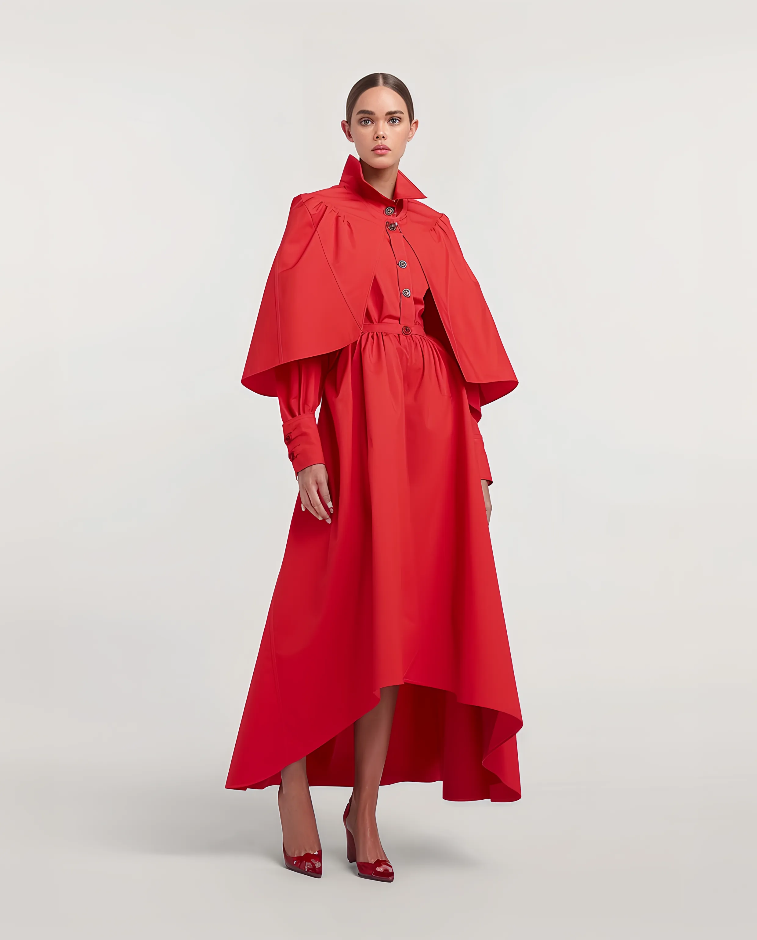 Alice Red Cape Dress - Red sold by JW PEI