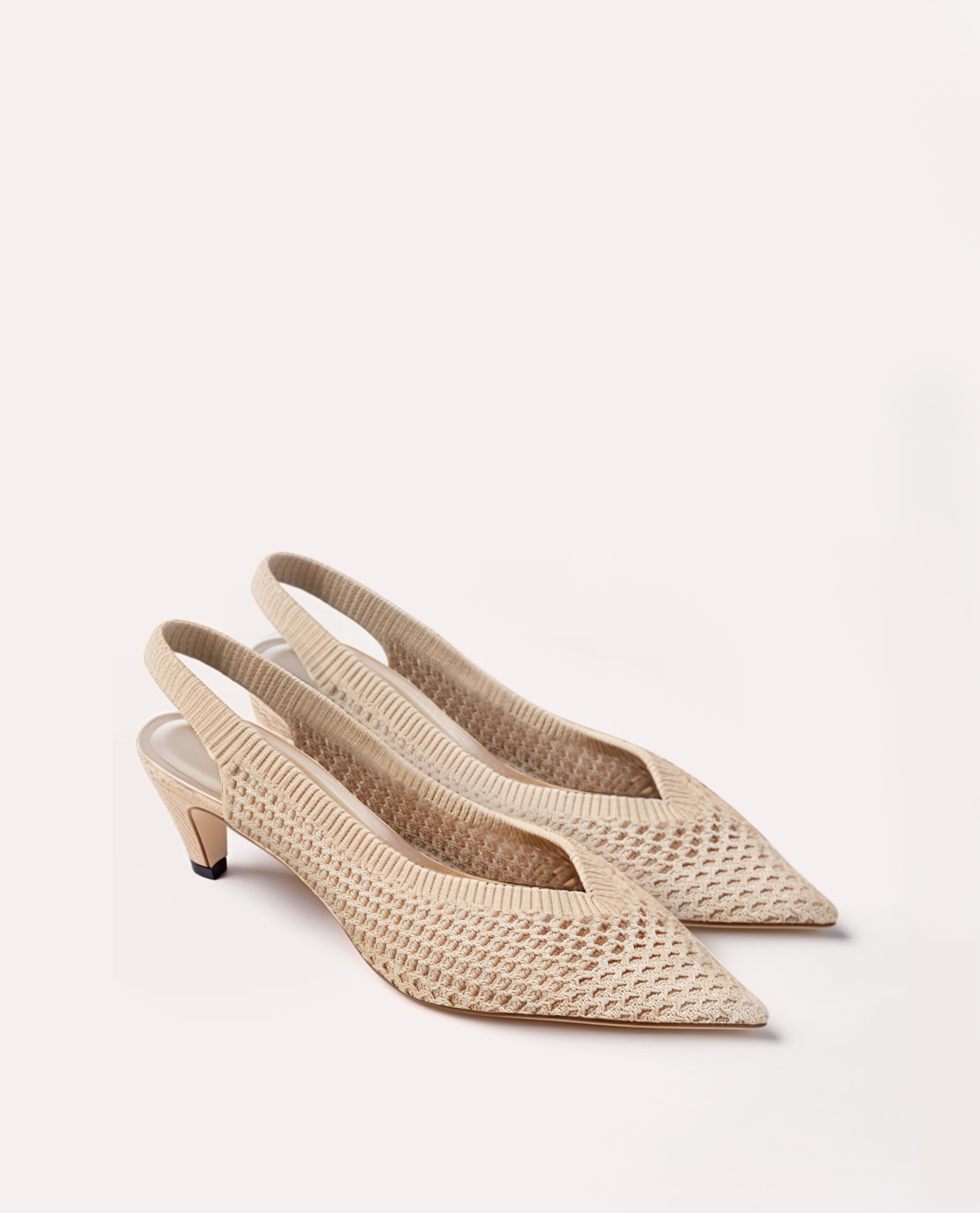 Khaki knit slingbacks sold by JW PEI