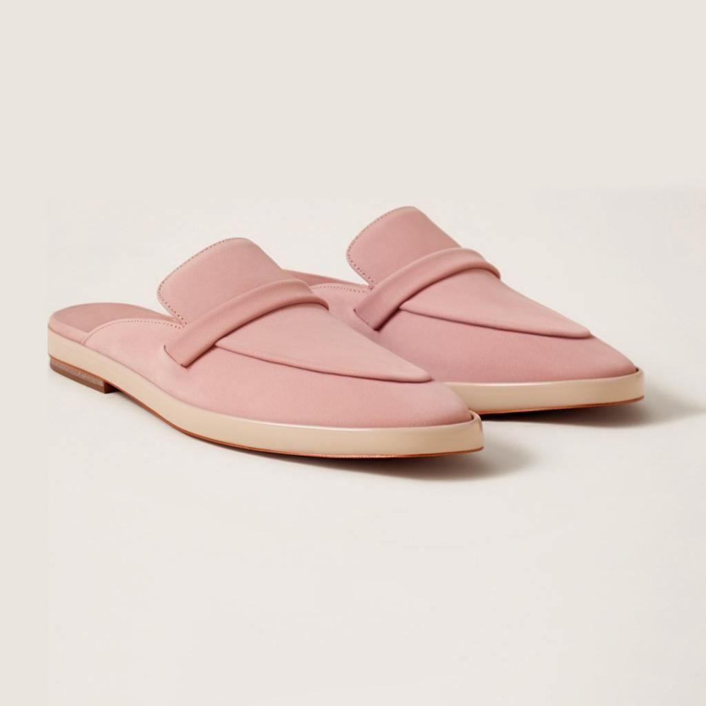Suede Flat Mules - Pink sold by JW PEI