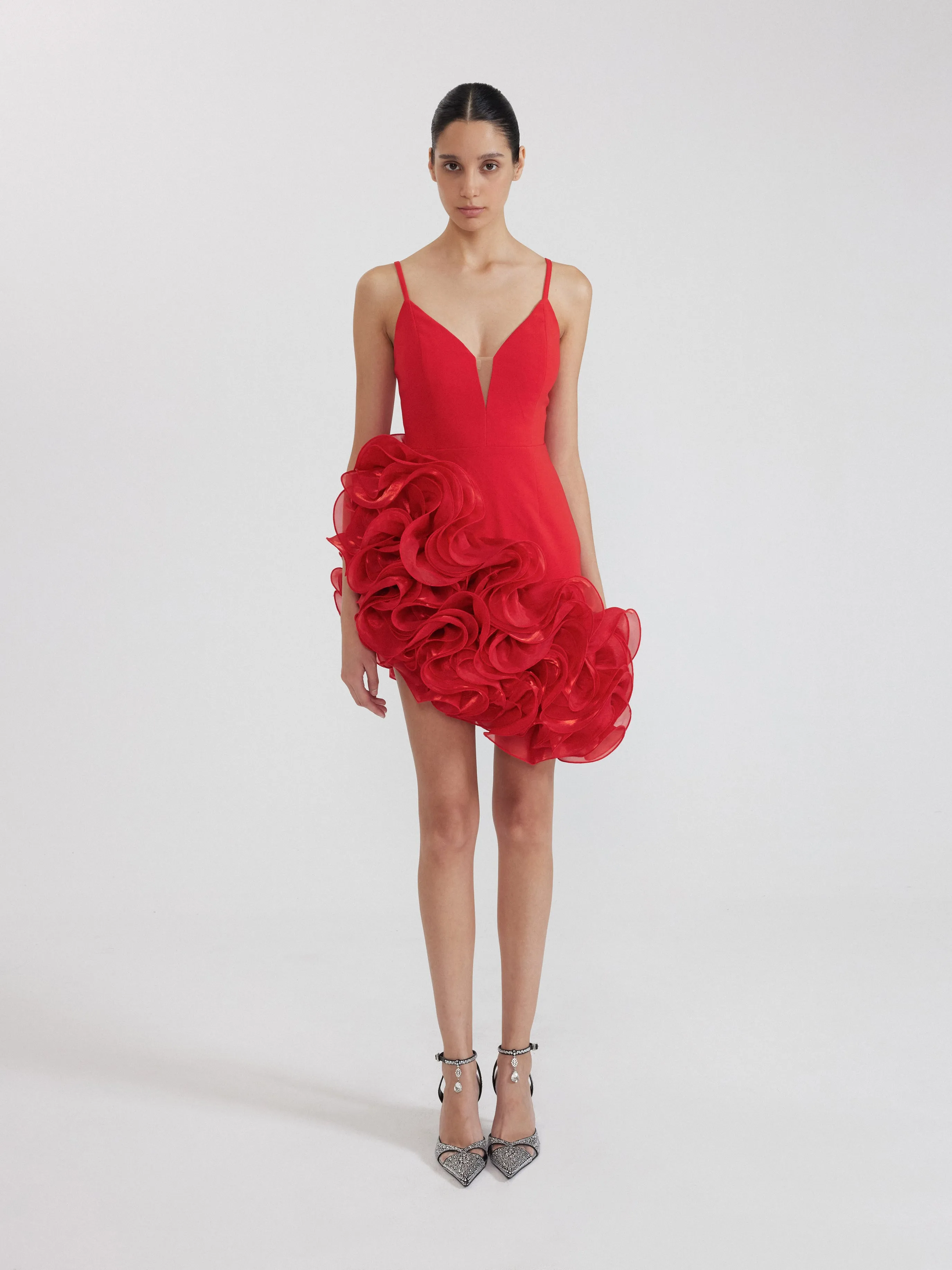 Red Ruffled Mini Dress - Red sold by JW PEI
