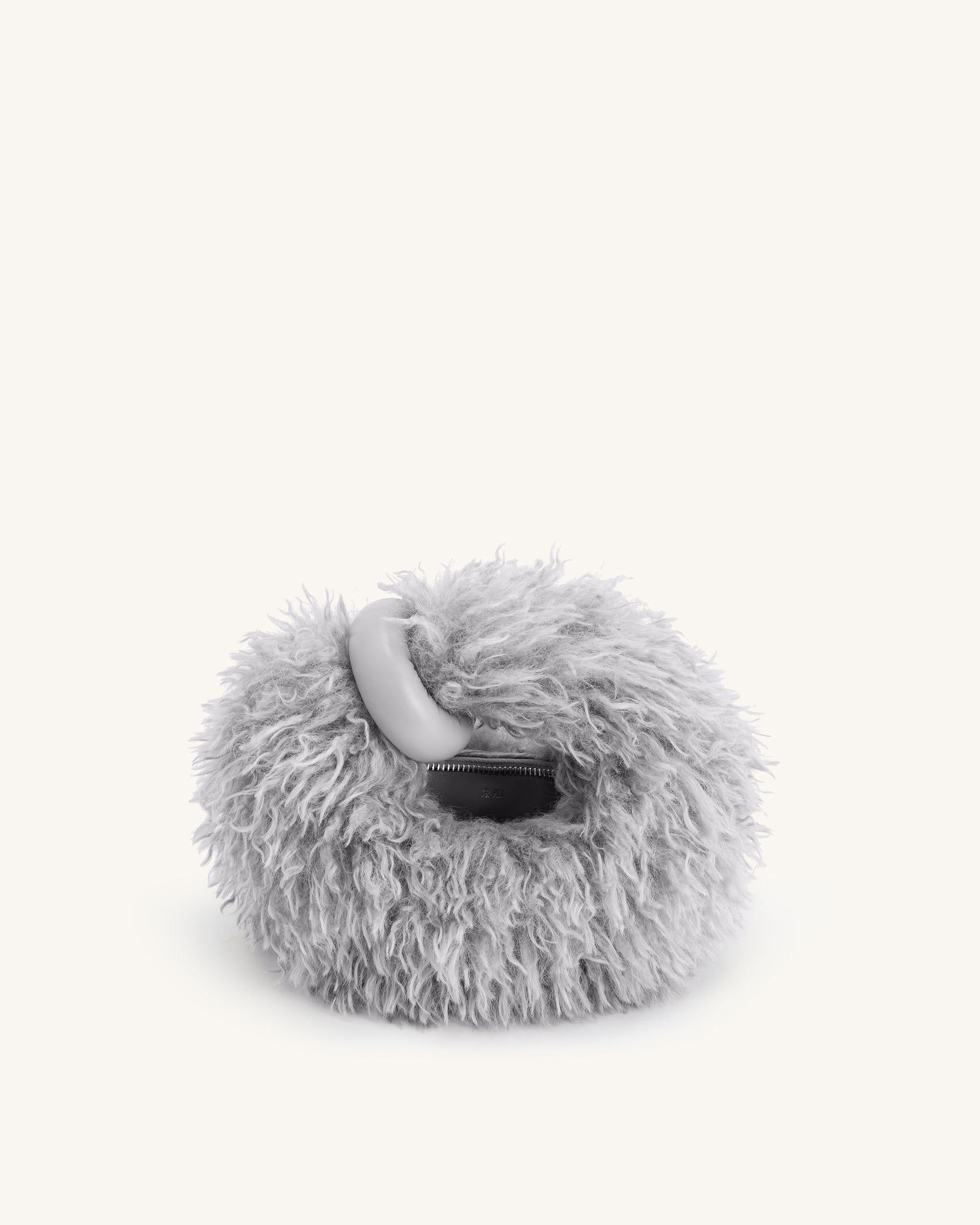 Abacus Faux Fur Mini Top Handle Bag - Gray sold by JW PEI product image thumbnail 4