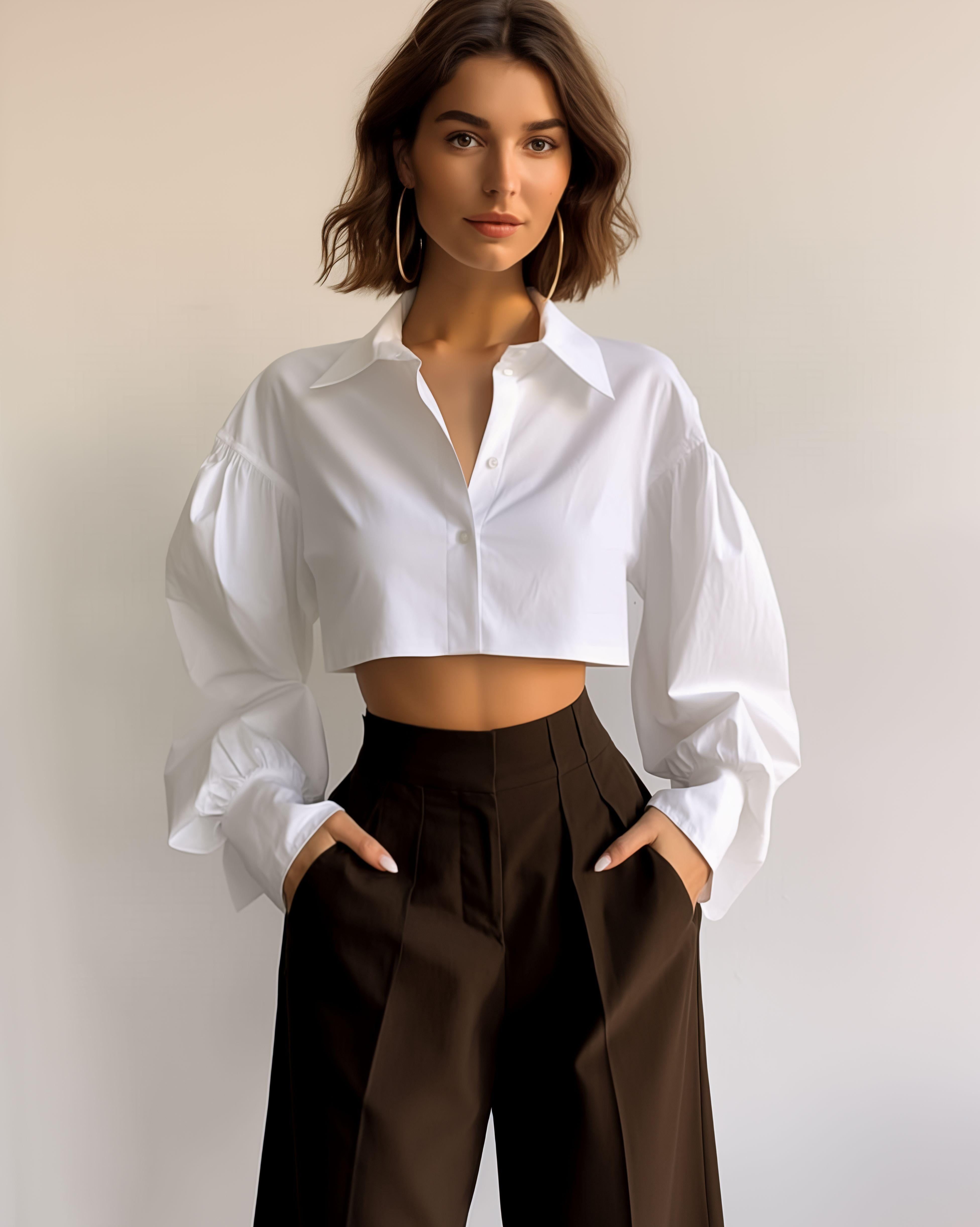 Cropped Shirt - White sold by JW PEI