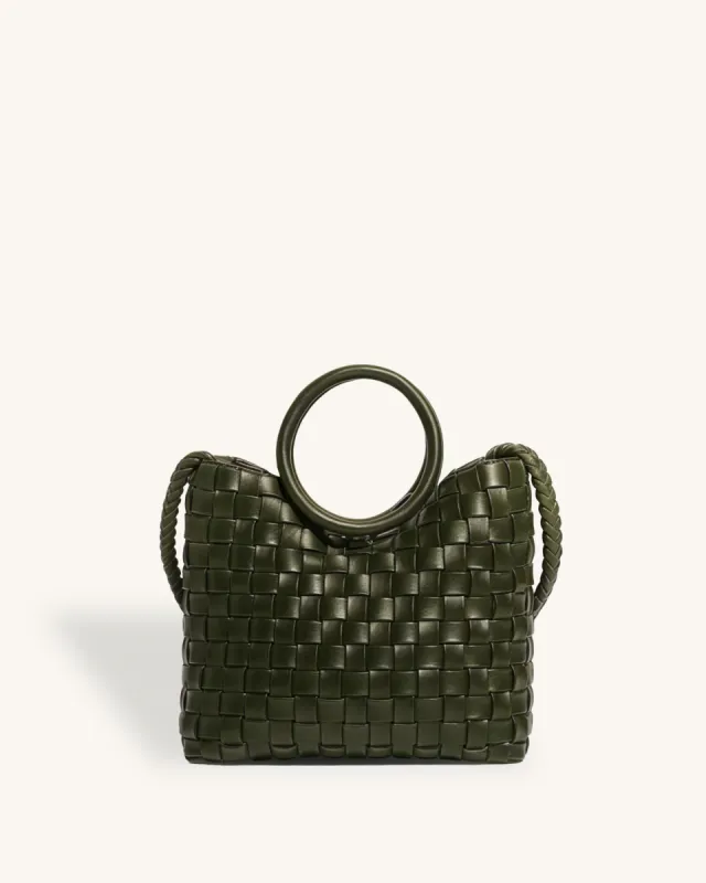 Olivia Woven Handle Bag - Olive Green sold by JW PEI