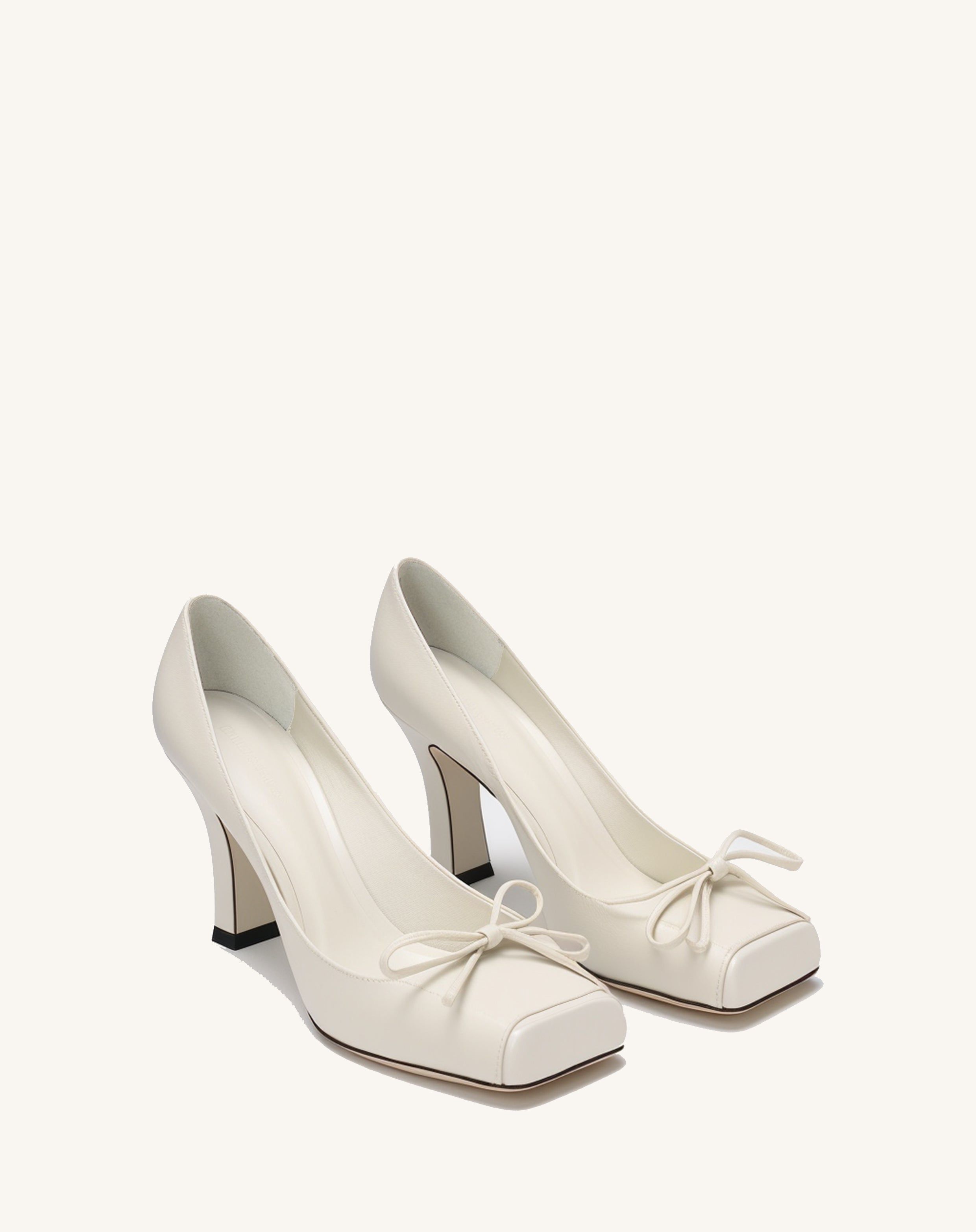 Melody Square Toe Ballerina Pumps - White sold by JW PEI