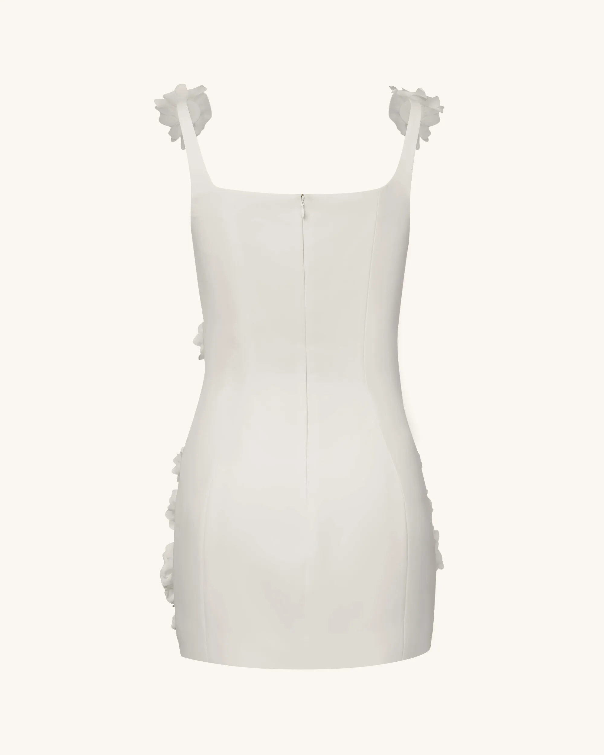 Elaina White Rosette Applique Mini Dress - White sold by JW PEI product image thumbnail 4