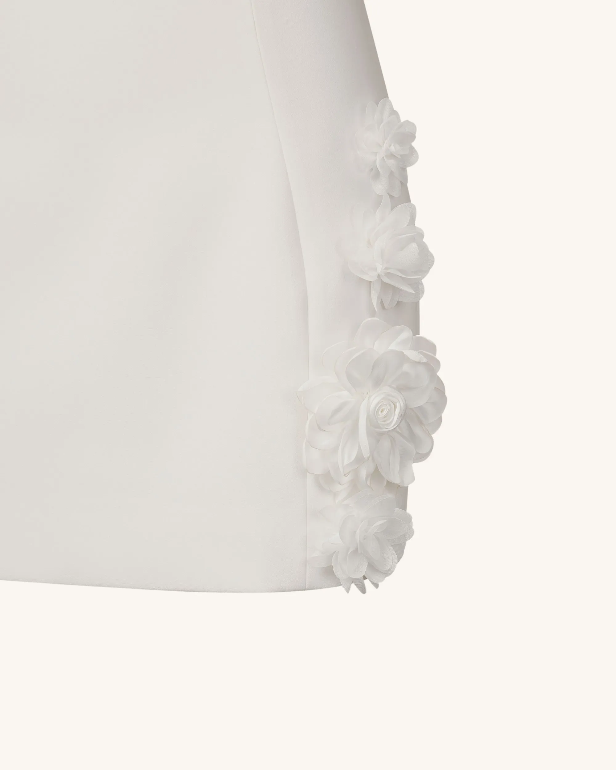 Elaina White Rosette Applique Mini Dress - White sold by JW PEI product image thumbnail 3