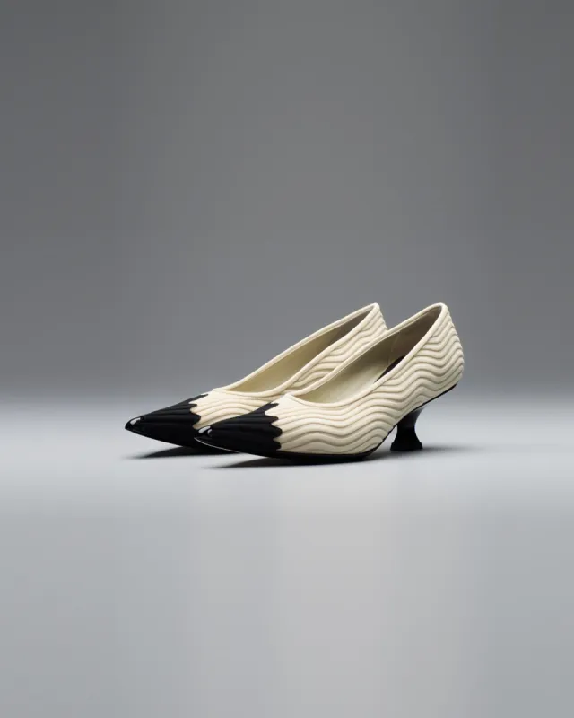 Toe Cap Fly-knit Pumps-White sold by JW PEI