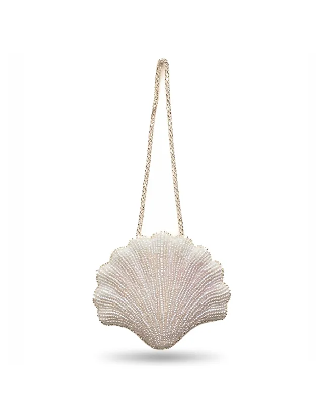 Lily Shell Shoulder Bag - Pearl White sold by JW PEI