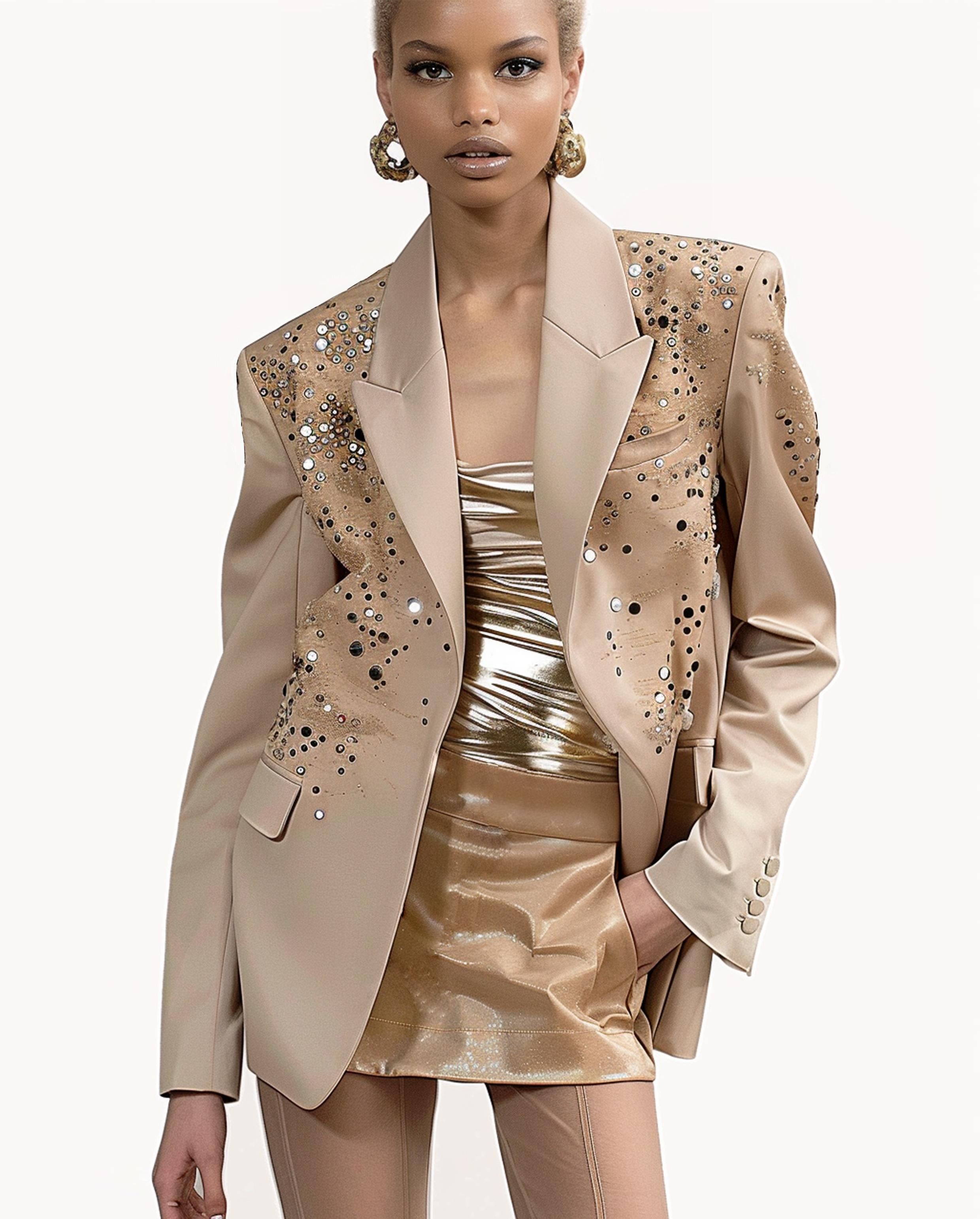 Neutral Crystals-Embellished Blazer sold by JW PEI