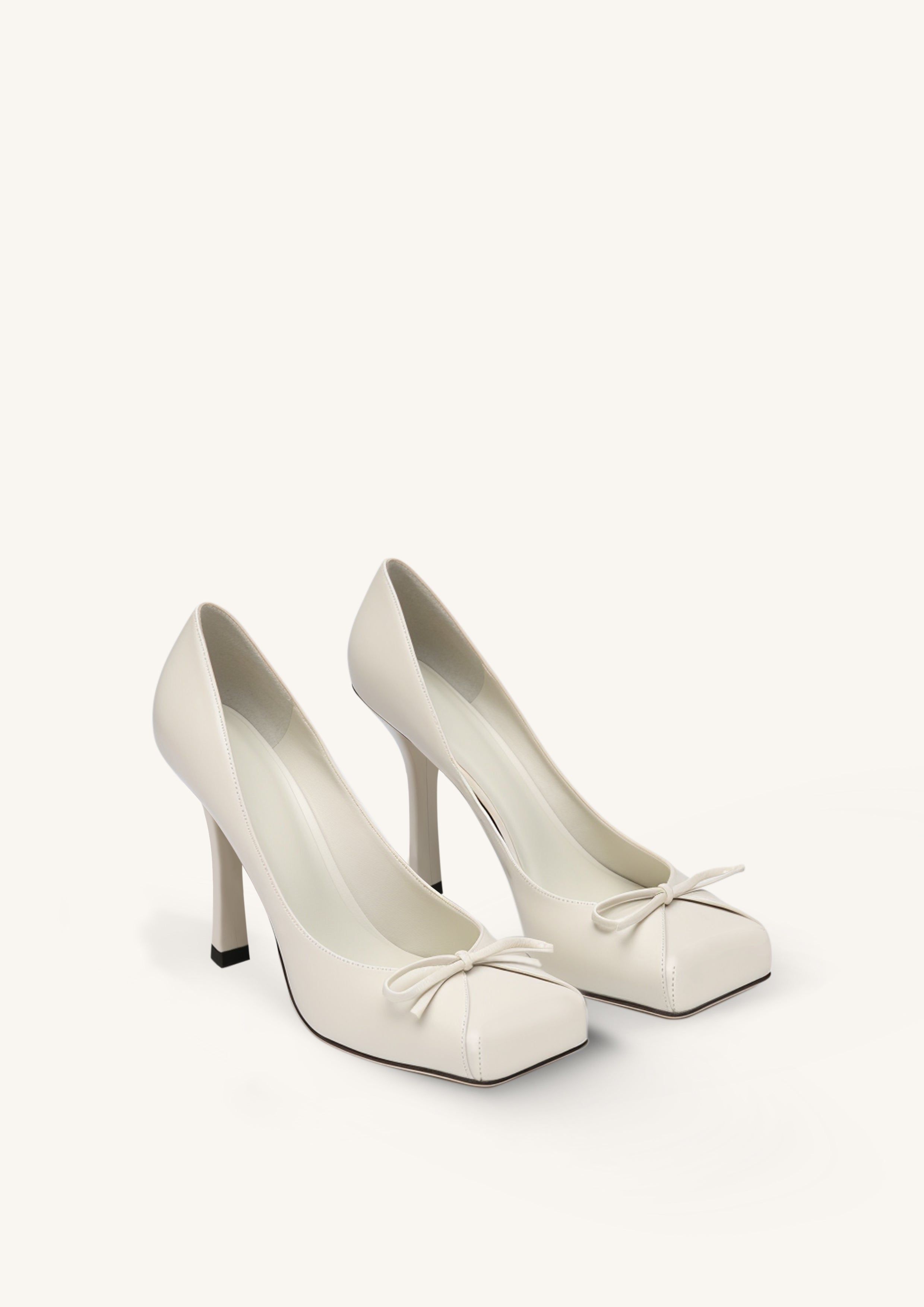 Cecelia Square Toe Ballerina Pumps - White sold by JW PEI