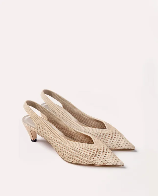 Khaki knit slingbacks sold by JW PEI