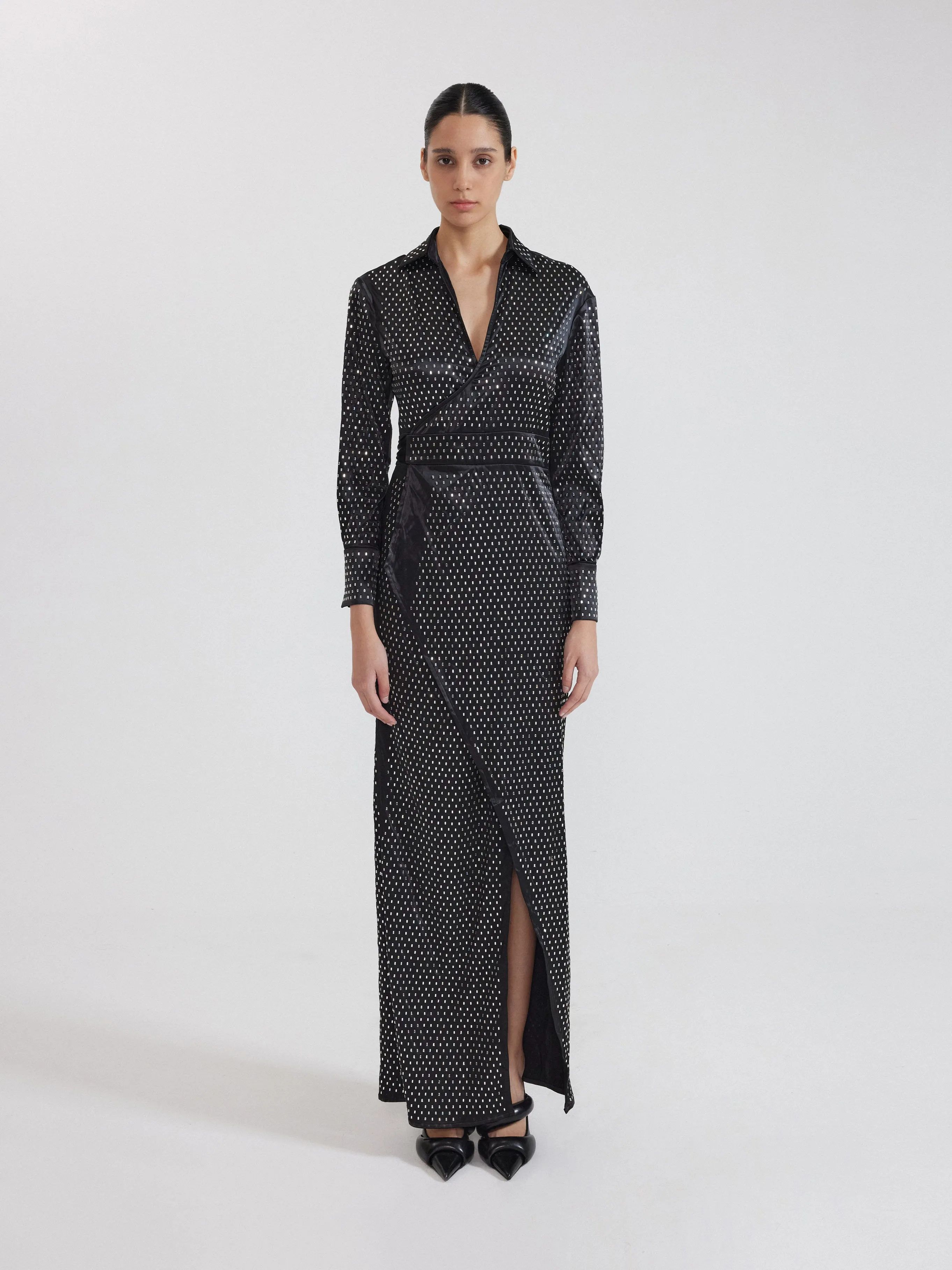 Black Polka Dot Maxi Dress - Black sold by JW PEI