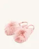 Fluffy Flats Sandals - Pink Beige sold by JW PEI