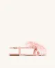 Fluffy Flats Sandals - Pink Beige sold by JW PEI