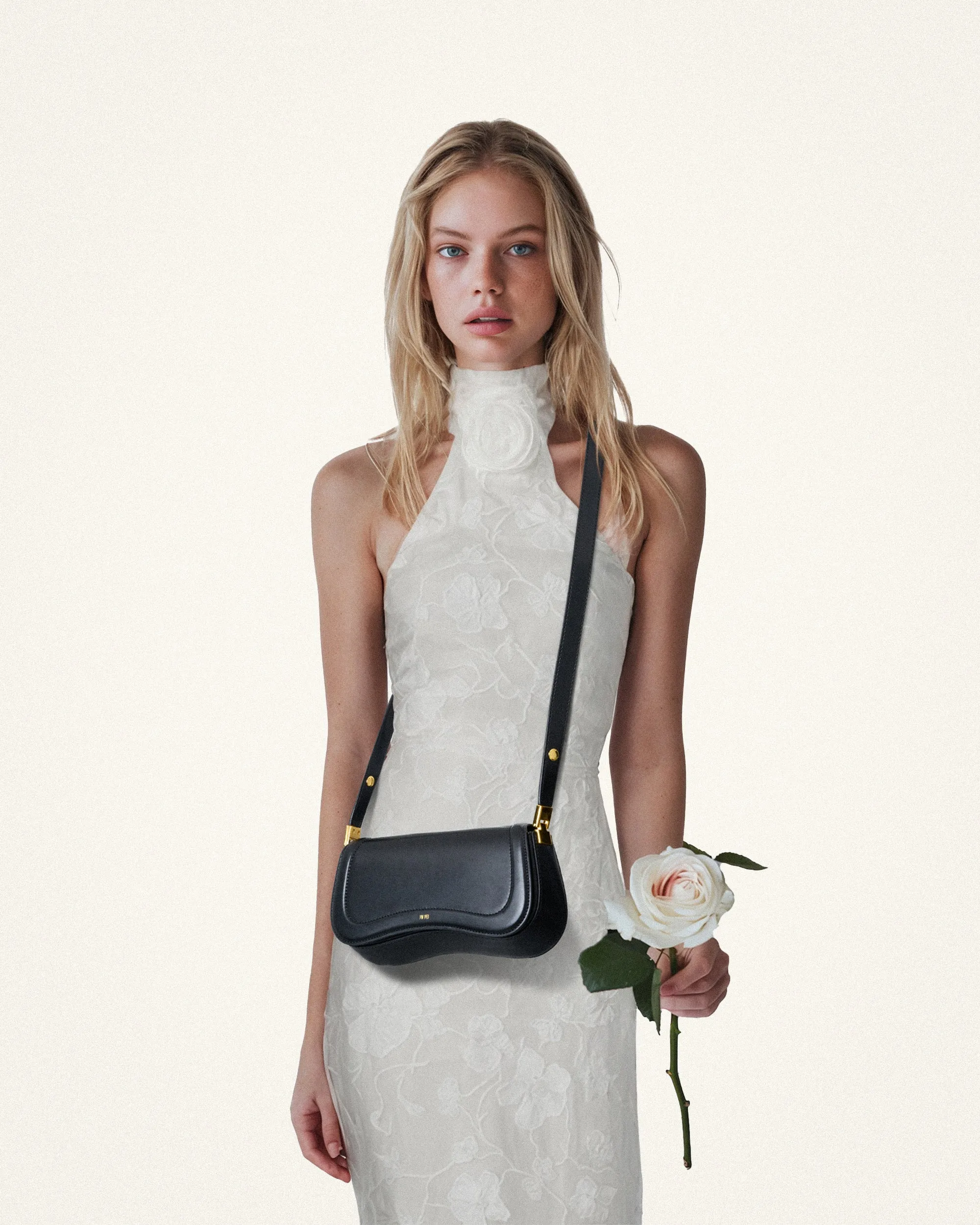 Uliana White Floral Lace Halterneck Maxi Dress - White sold by JW PEI product image thumbnail 2