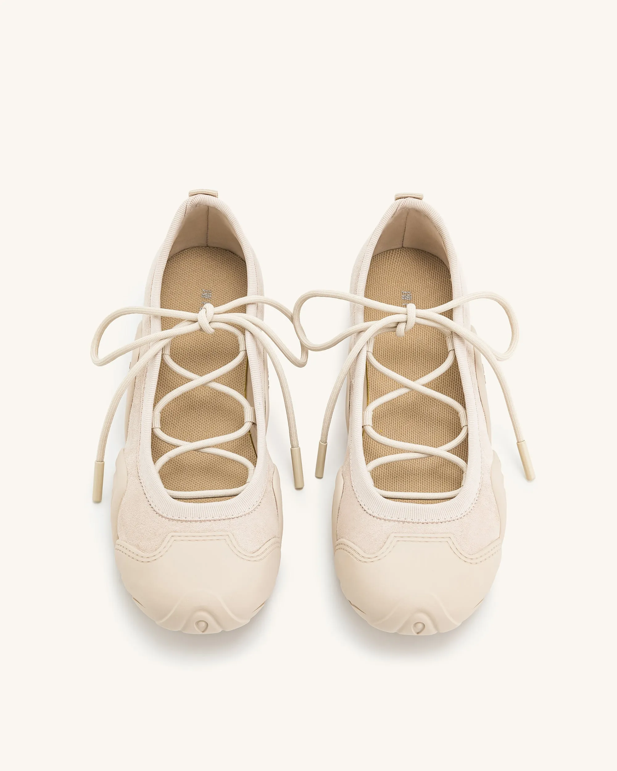 Caitlin Lace-up Ballerina Sneakers - Beige sold by JW PEI product image thumbnail 4