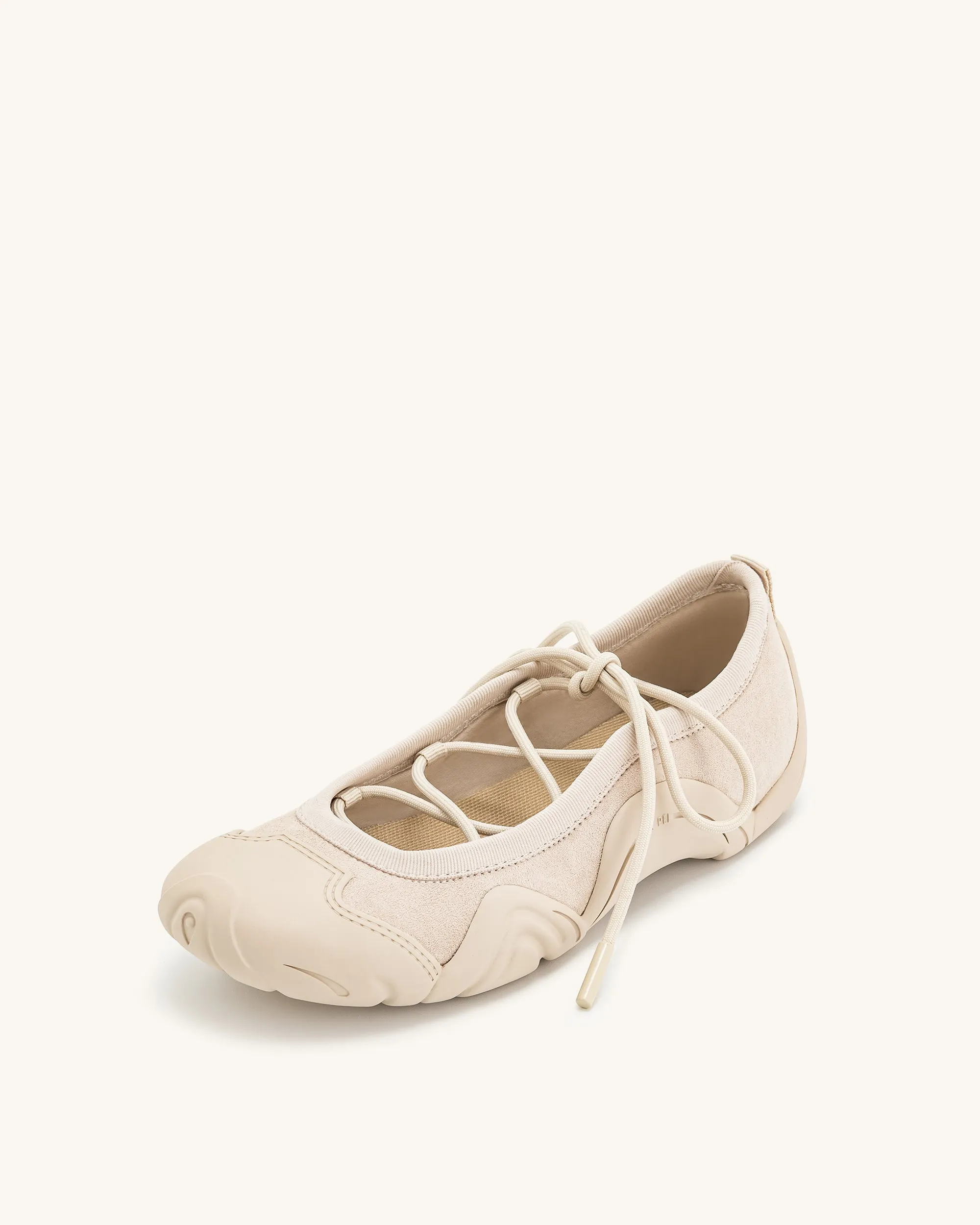 Caitlin Lace-up Ballerina Sneakers - Beige sold by JW PEI product image thumbnail 5