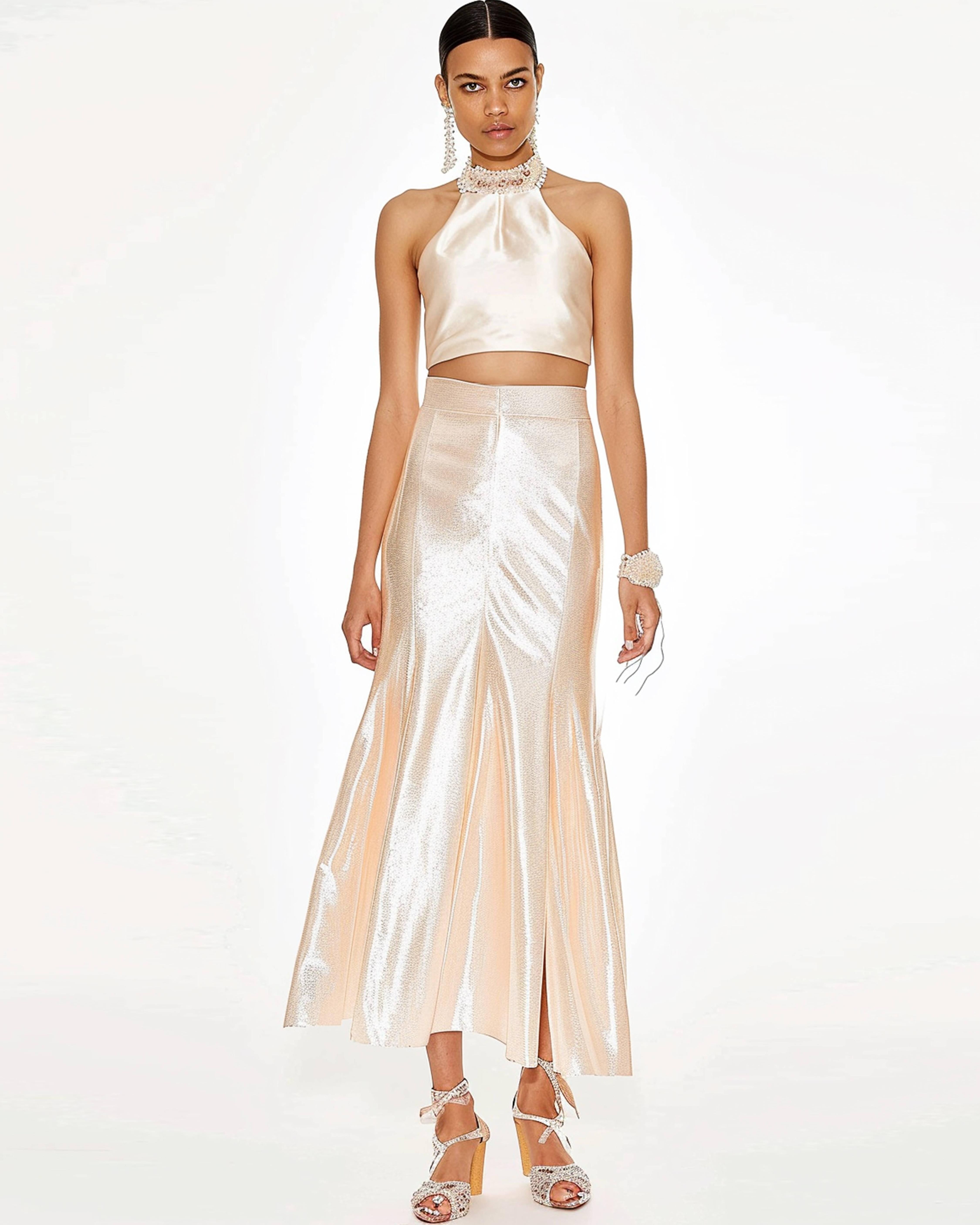 Satin Skirt - Off-White sold by JW PEI