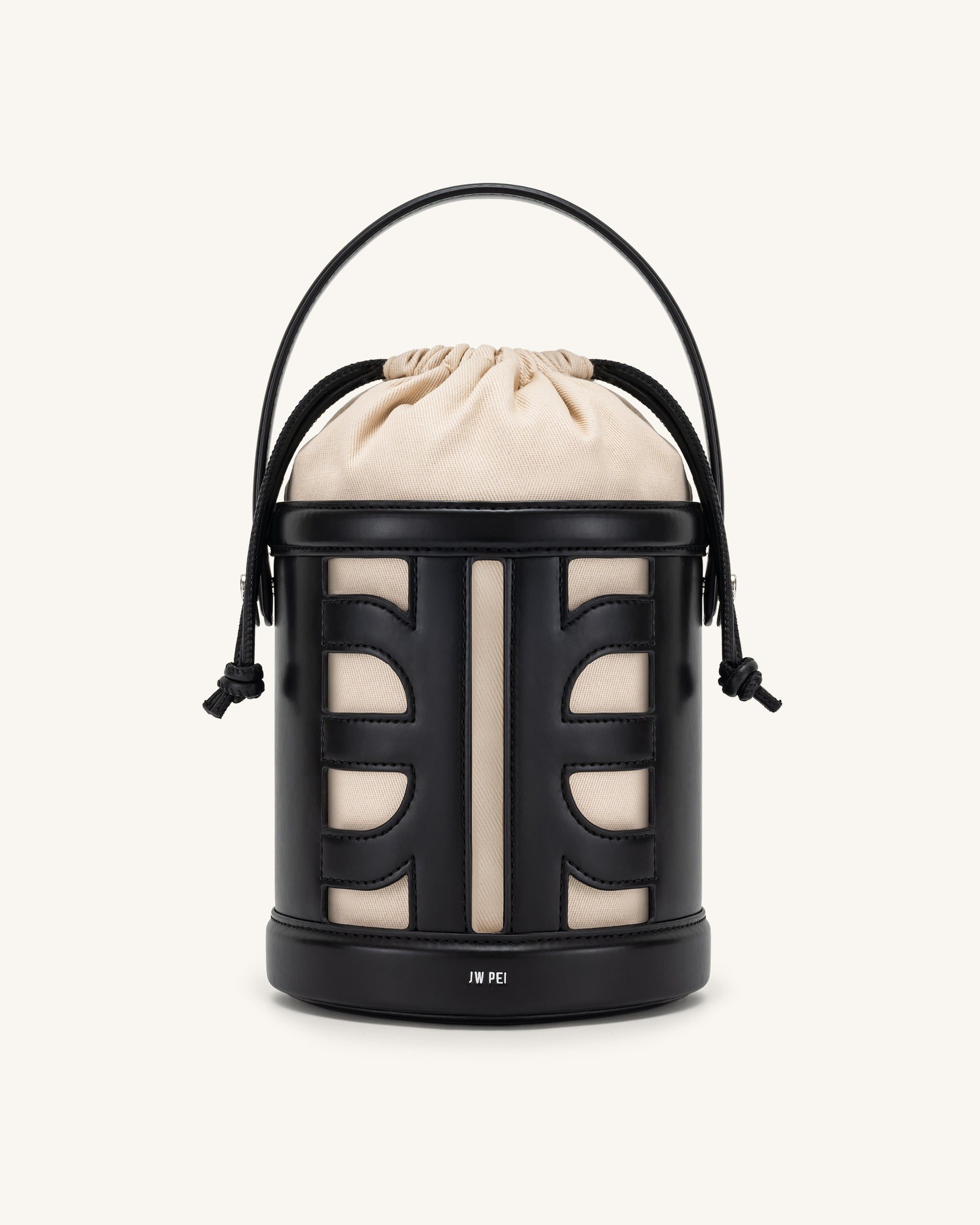 FEI Leather Cutout Bucket Bag - Black sold by JW PEI
