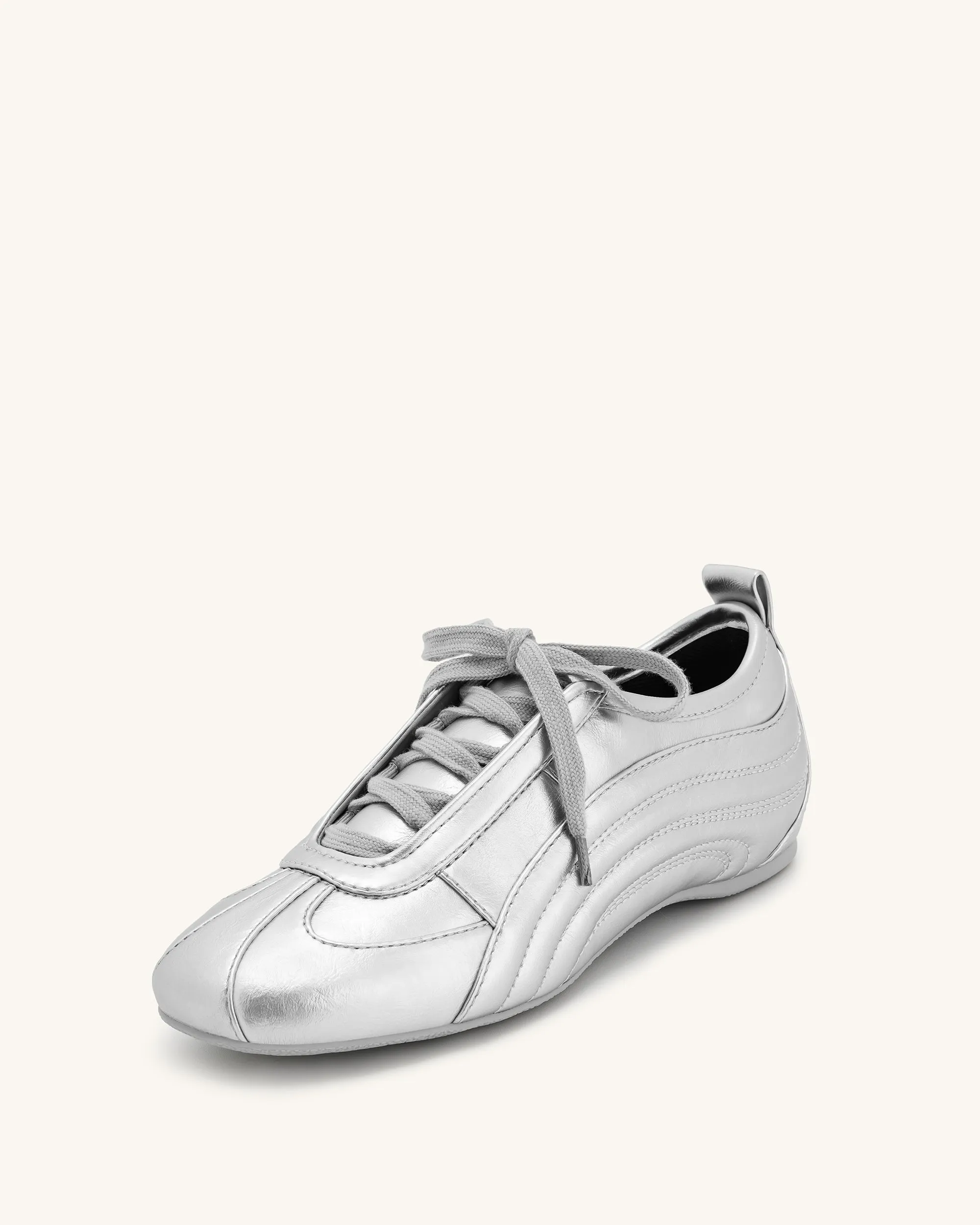 Ferne Streamlined Lustrous Sneakers - Silver sold by JW PEI product image thumbnail 4