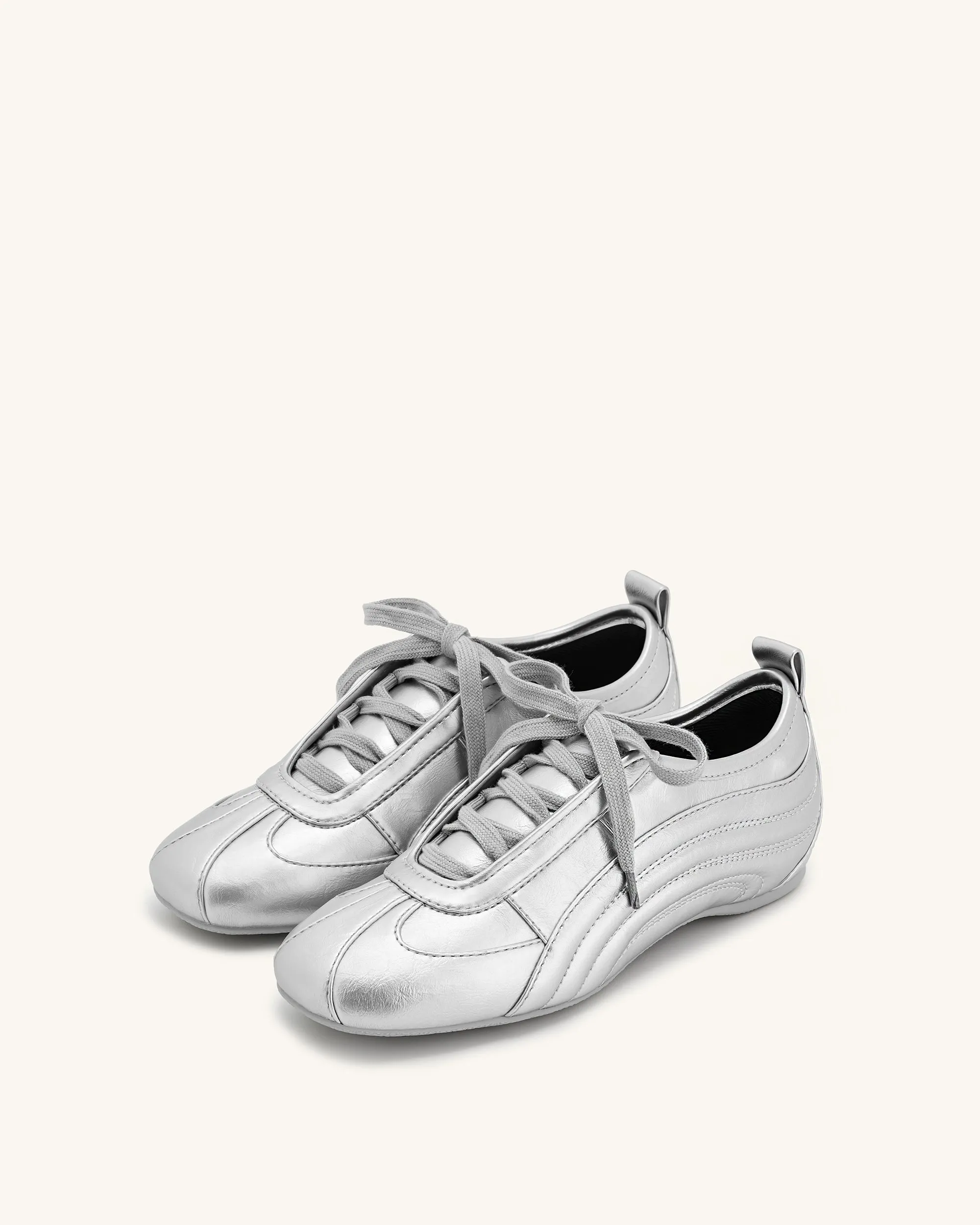 Ferne Streamlined Lustrous Sneakers - Silver sold by JW PEI product image thumbnail 3