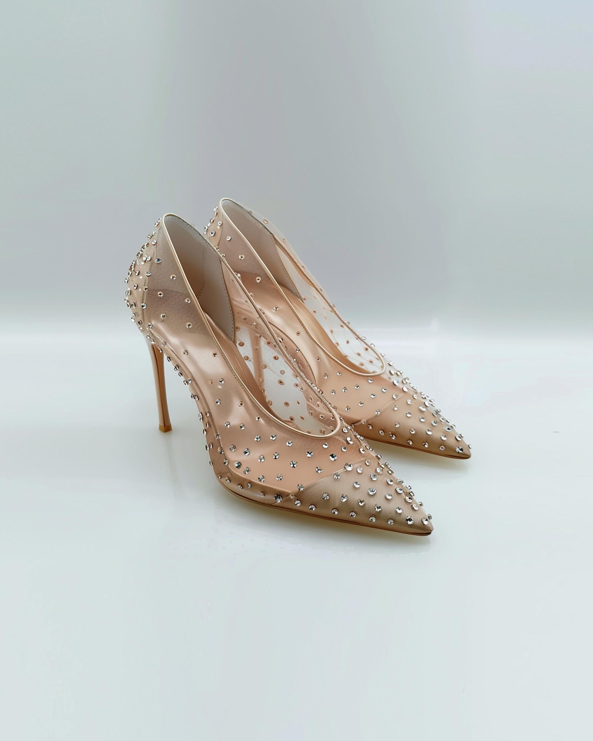 Crystal Mesh Pumps-Brown sold by JW PEI
