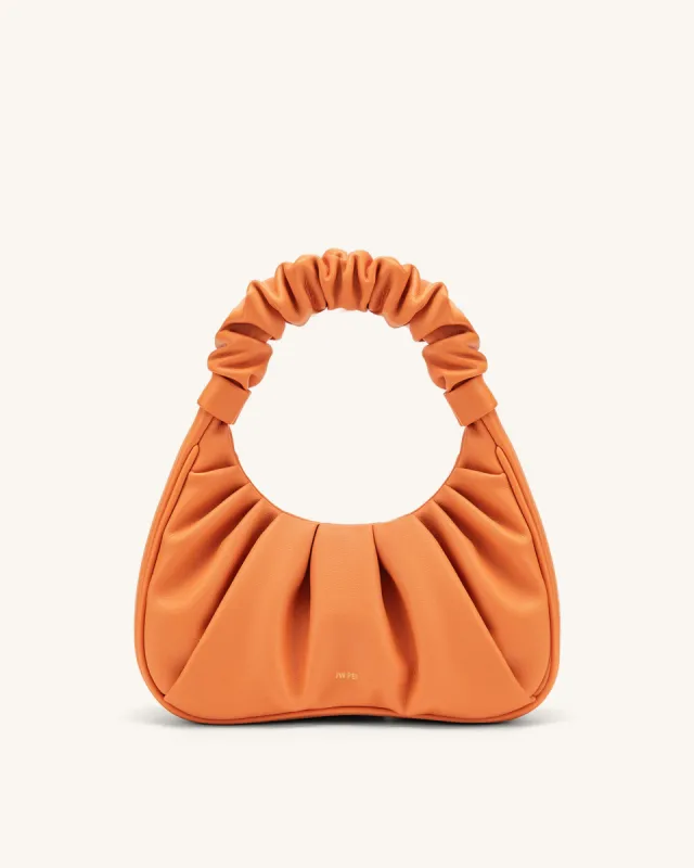 Gabbi Ruched Hobo Handbag - Orange sold by JW PEI
