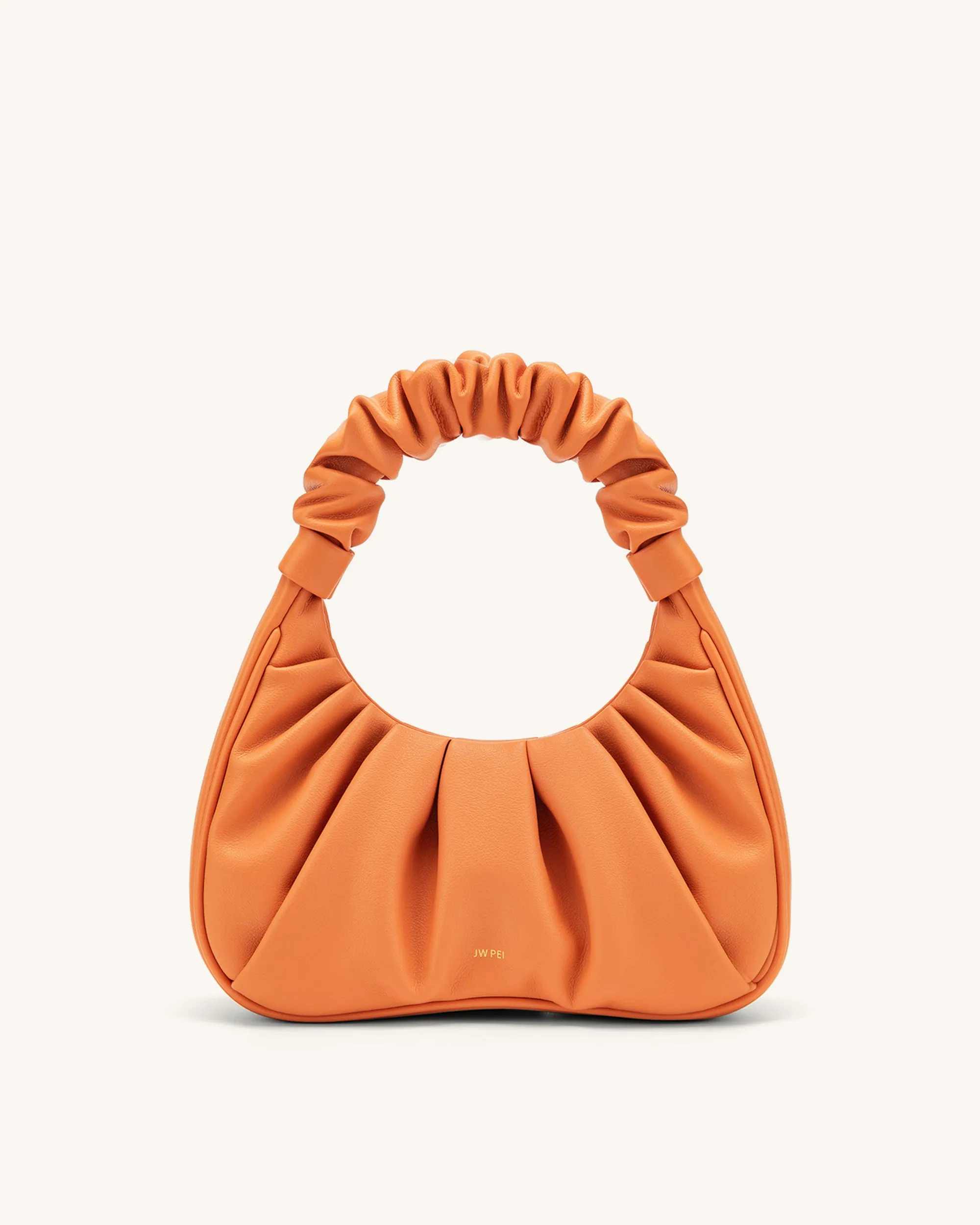 Gabbi Ruched Hobo Handbag - Orange sold by JW PEI