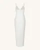 Ayliua Sweetheart-Neckline Rhinestones Embellished White Long Dress - White sold by JW PEI
