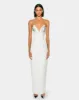 Ayliua Sweetheart-Neckline Rhinestones Embellished White Long Dress - White sold by JW PEI