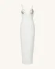 Ayliua Sweetheart-Neckline Rhinestones Embellished White Long Dress - White sold by JW PEI