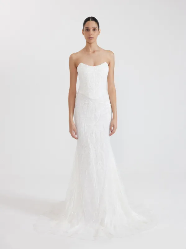White Sequin Sleeveless Midi Dress - White sold by JW PEI