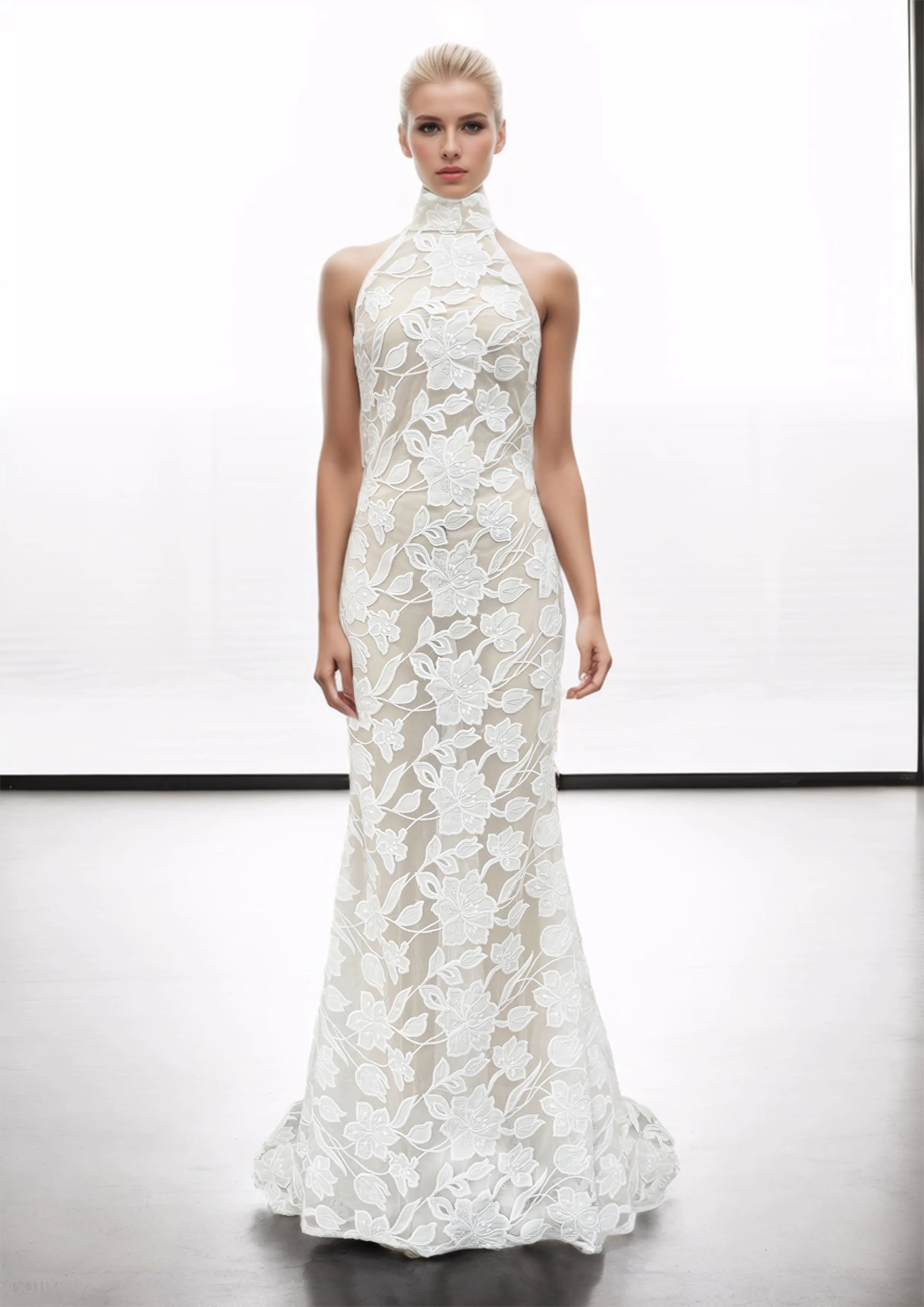White Floral Embroidered Dress sold by JW PEI
