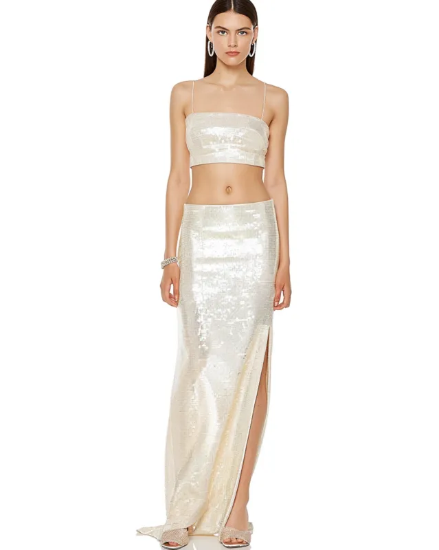 Sequined Long Skirt - Off-White sold by JW PEI