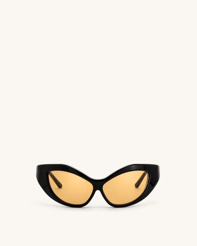 Clarissa Cateye Sunglasses - Black made by JW PEI