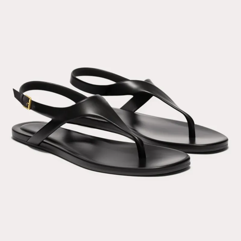 Asymmetry Design Flat Flip Flop - Black made by JW PEI