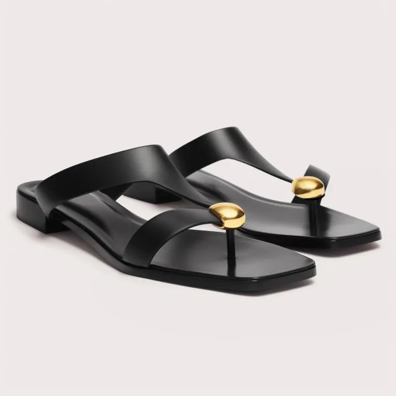 Flat Flip Flops
Gold Round Hardware sold by JW PEI