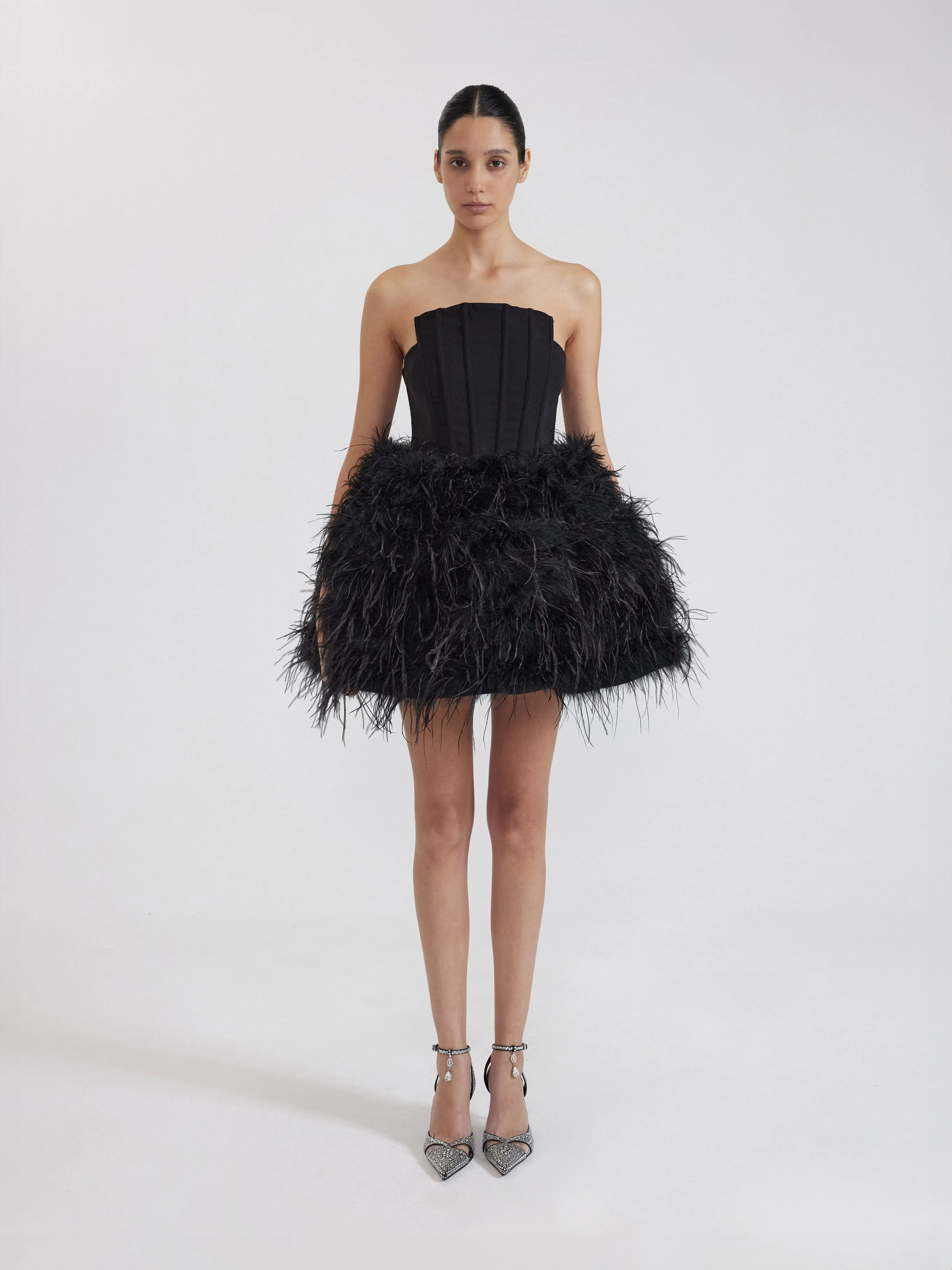 Elegant Feather Mini Dress - Black sold by JW PEI