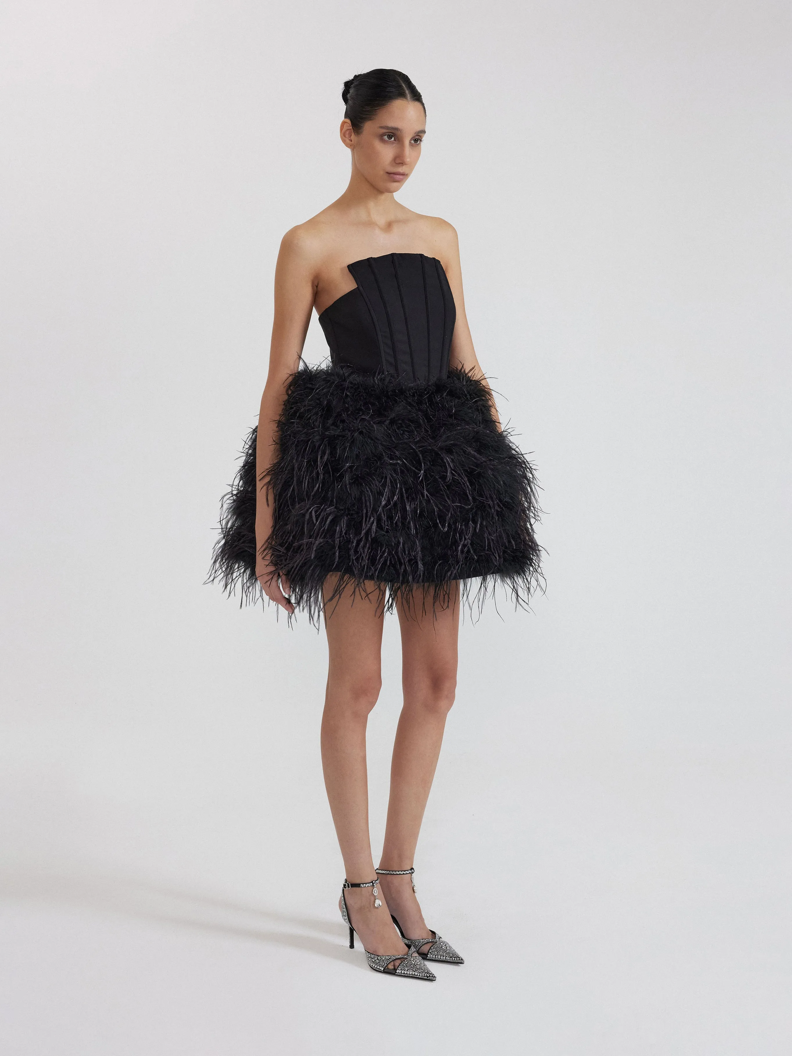 Elegant Feather Mini Dress - Black sold by JW PEI product image thumbnail 2